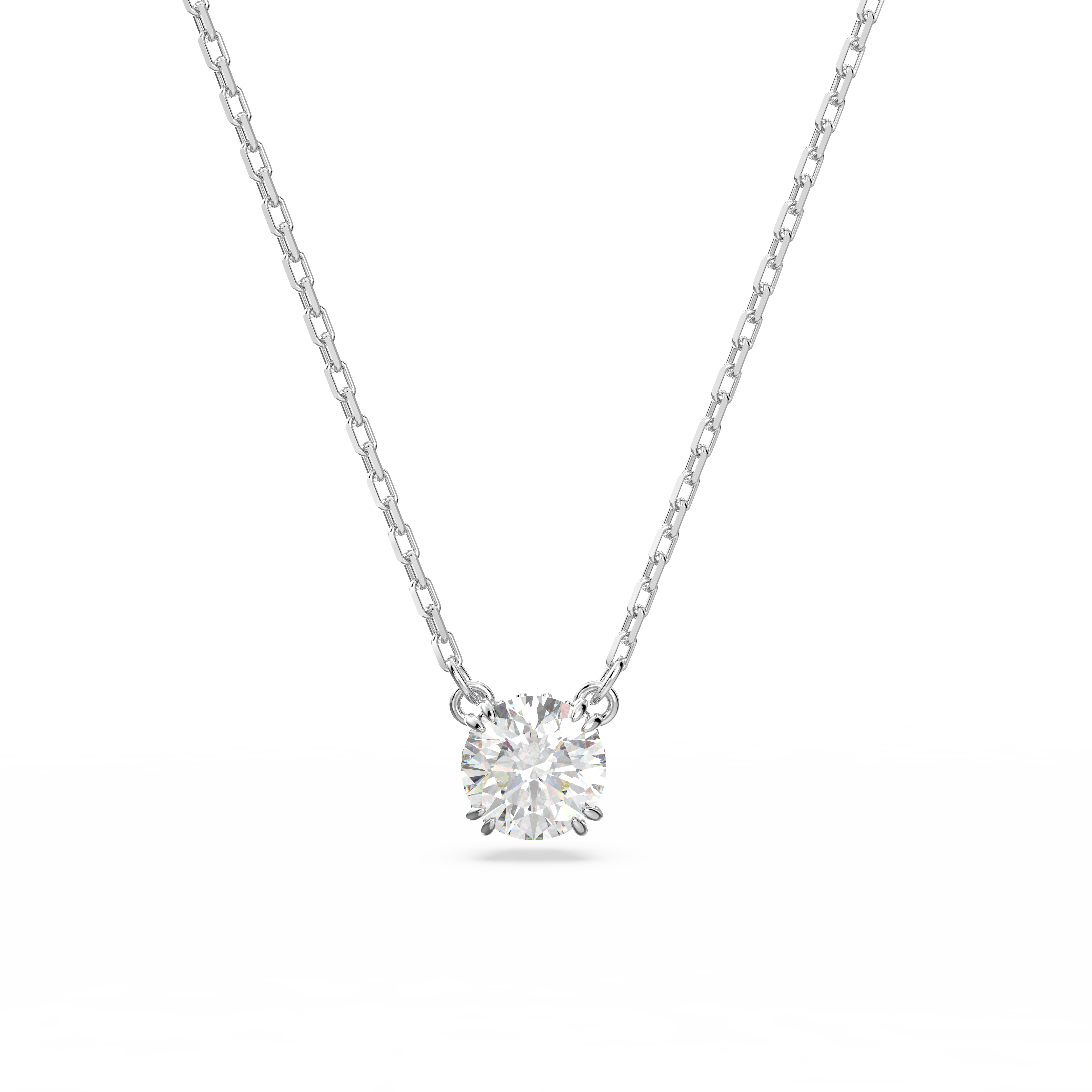 Swarovski Stilla pendant, Round cut, White, Rhodium plated 5636706