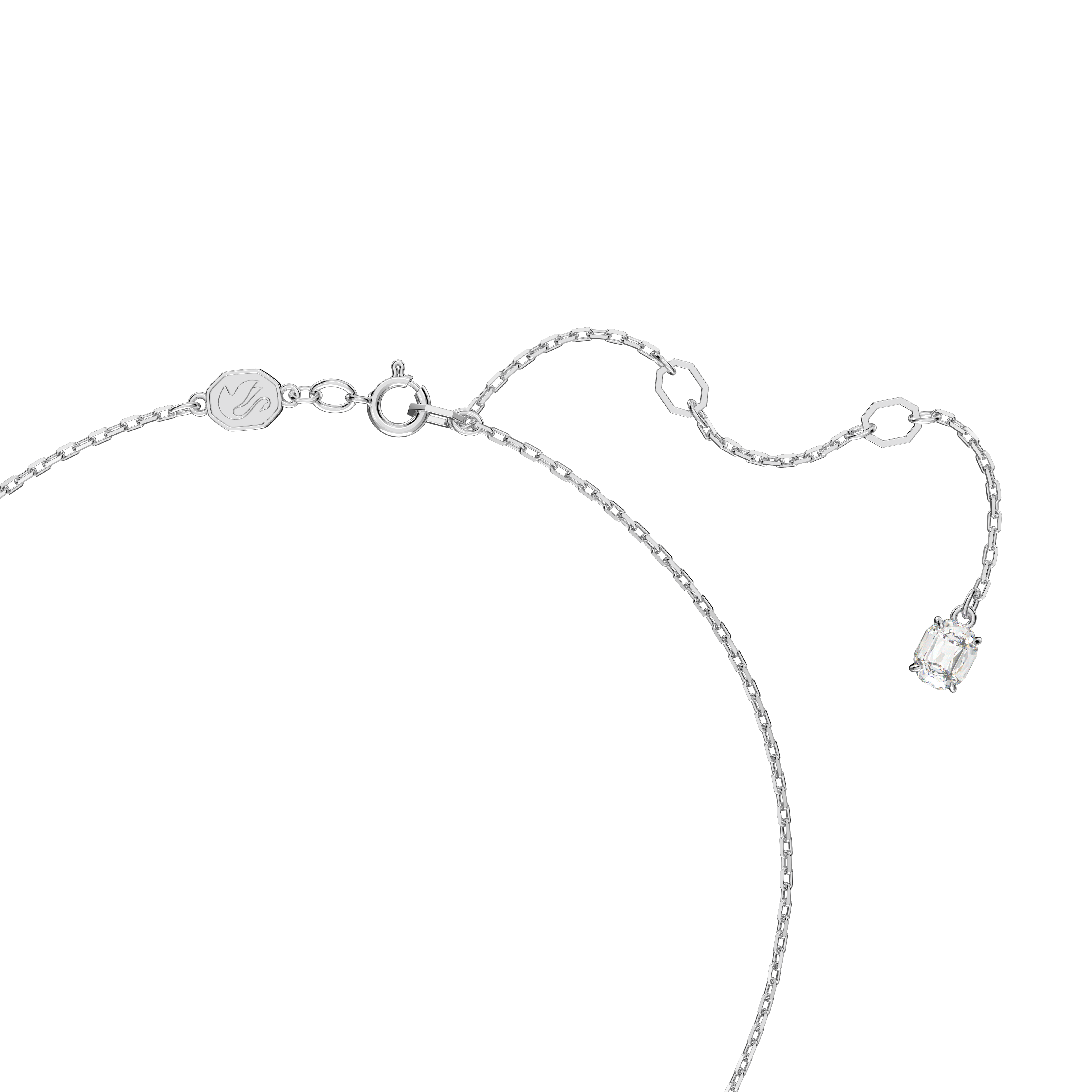 Swarovski Stilla pendant, Round cut, White, Rhodium plated 5636706