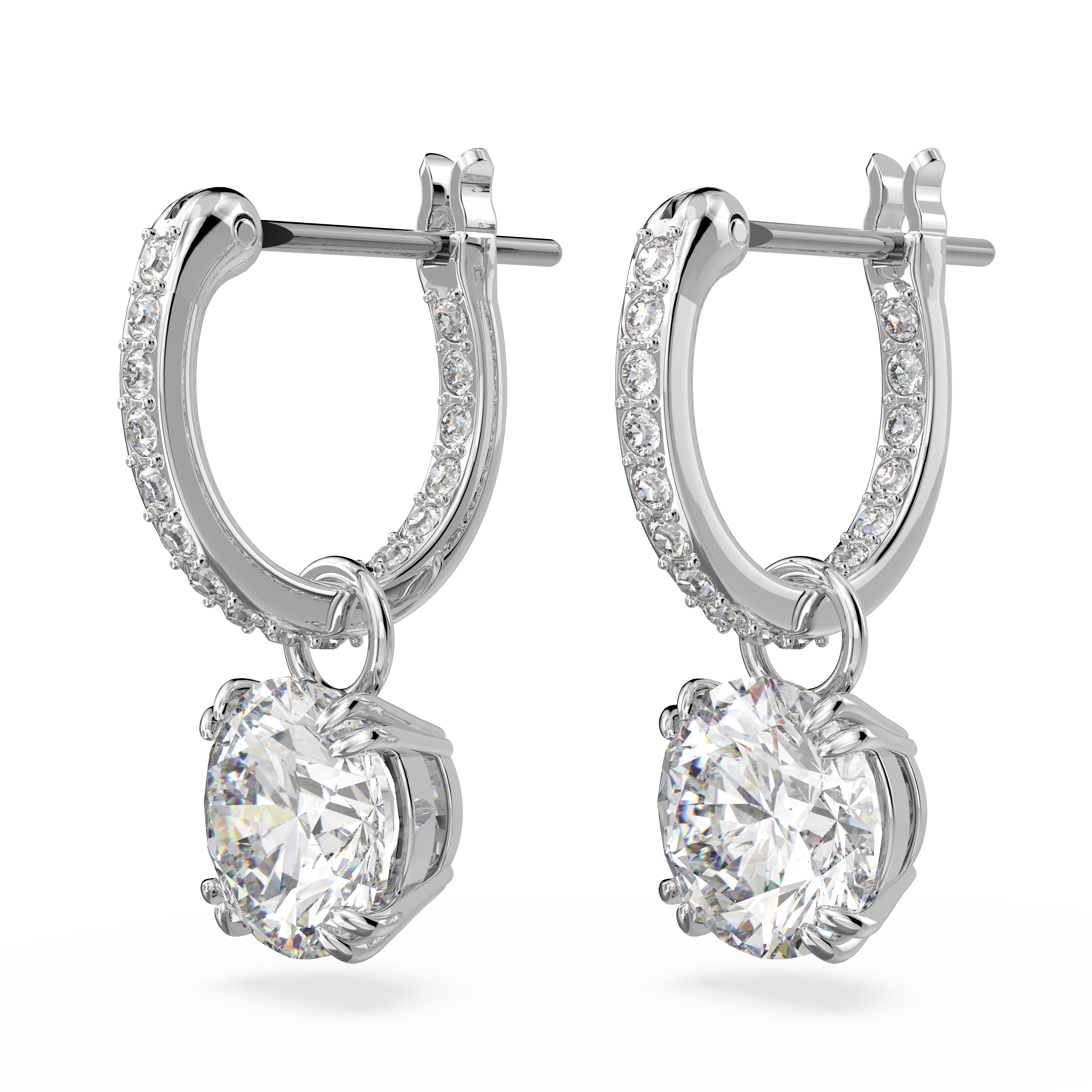 SWAROVSKI CONSTELLA DROP EARRINGS, ROUND CUT, WHITE, RHODIUM PLATED 5636717