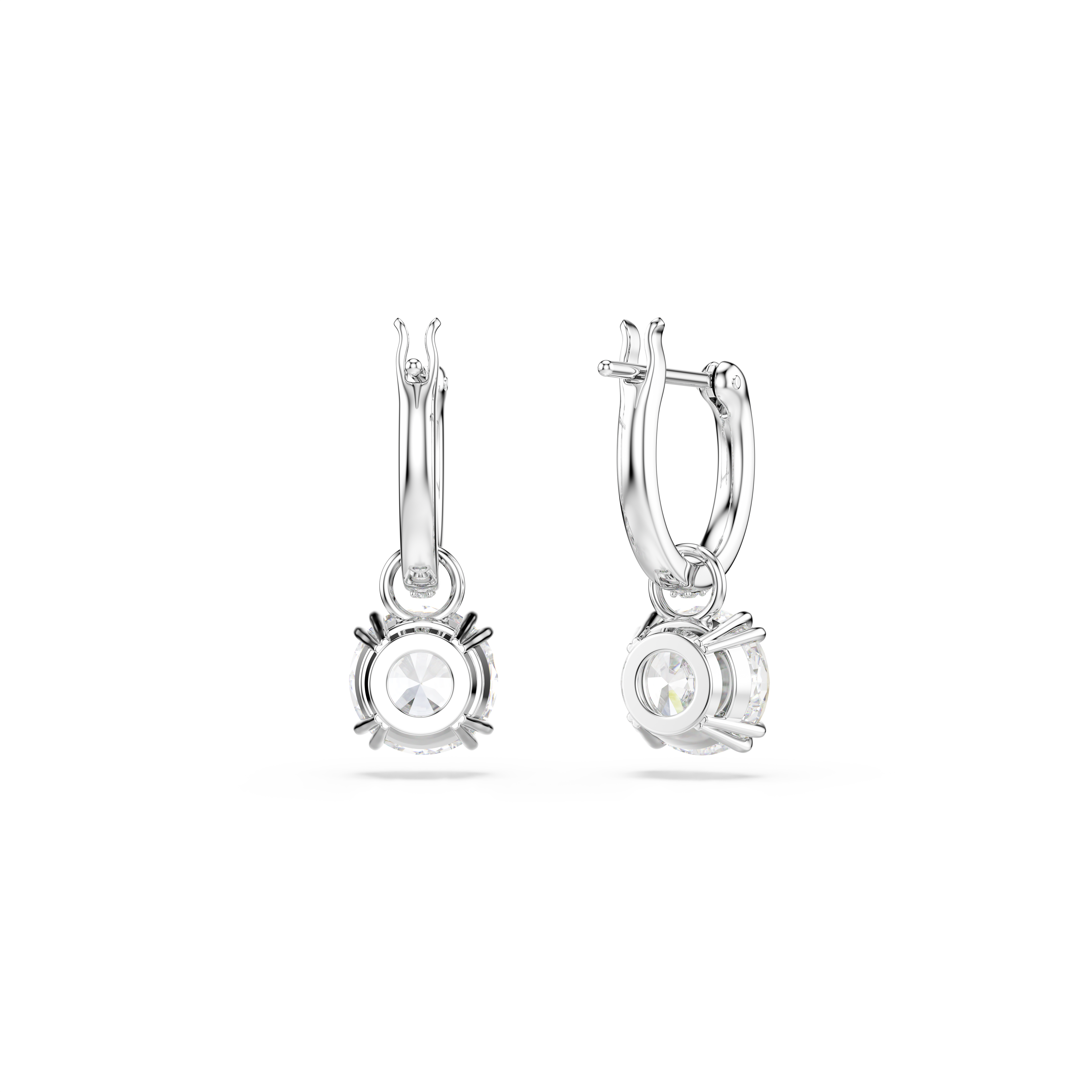 Swarovski Stilla drop earrings, Round cut, White, Rhodium plated 5636717
