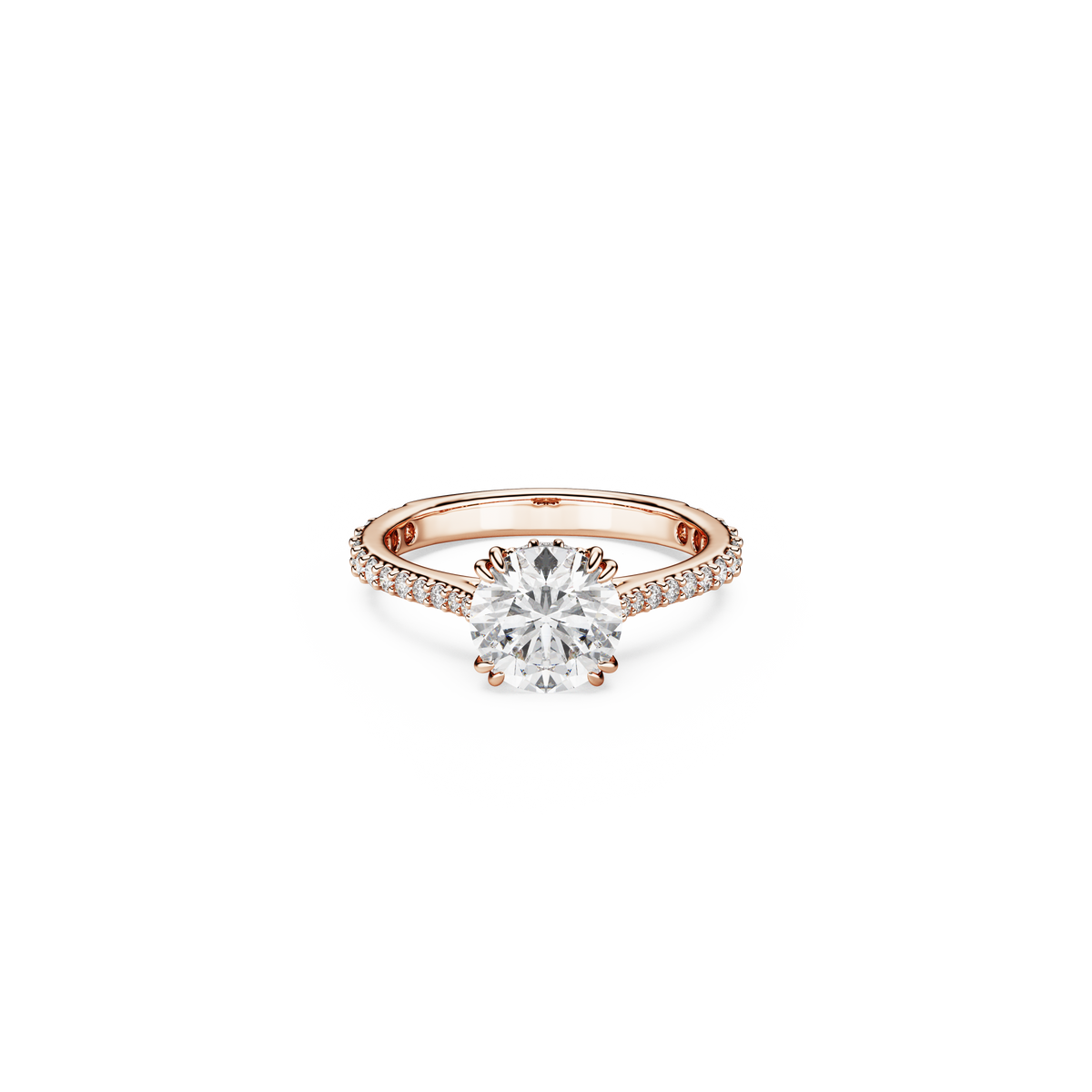 Swarovski Stilla cocktail ring, Round cut, Pavé, White, Rose gold-tone ...