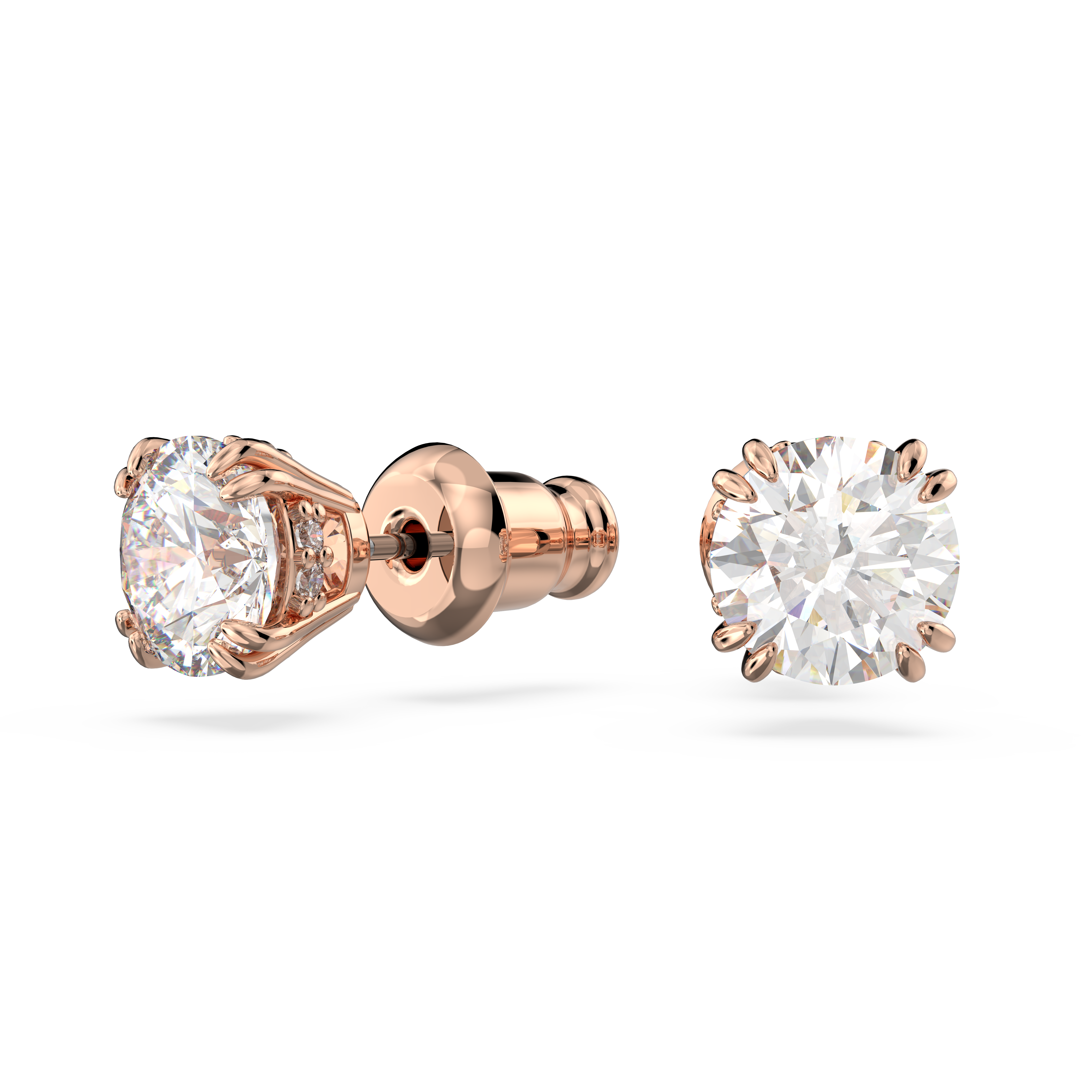 SWAROVSKI CONSTELLA STUD EARRINGS, ROUND CUT, WHITE, ROSE GOLD-TONE PLATED 5638801