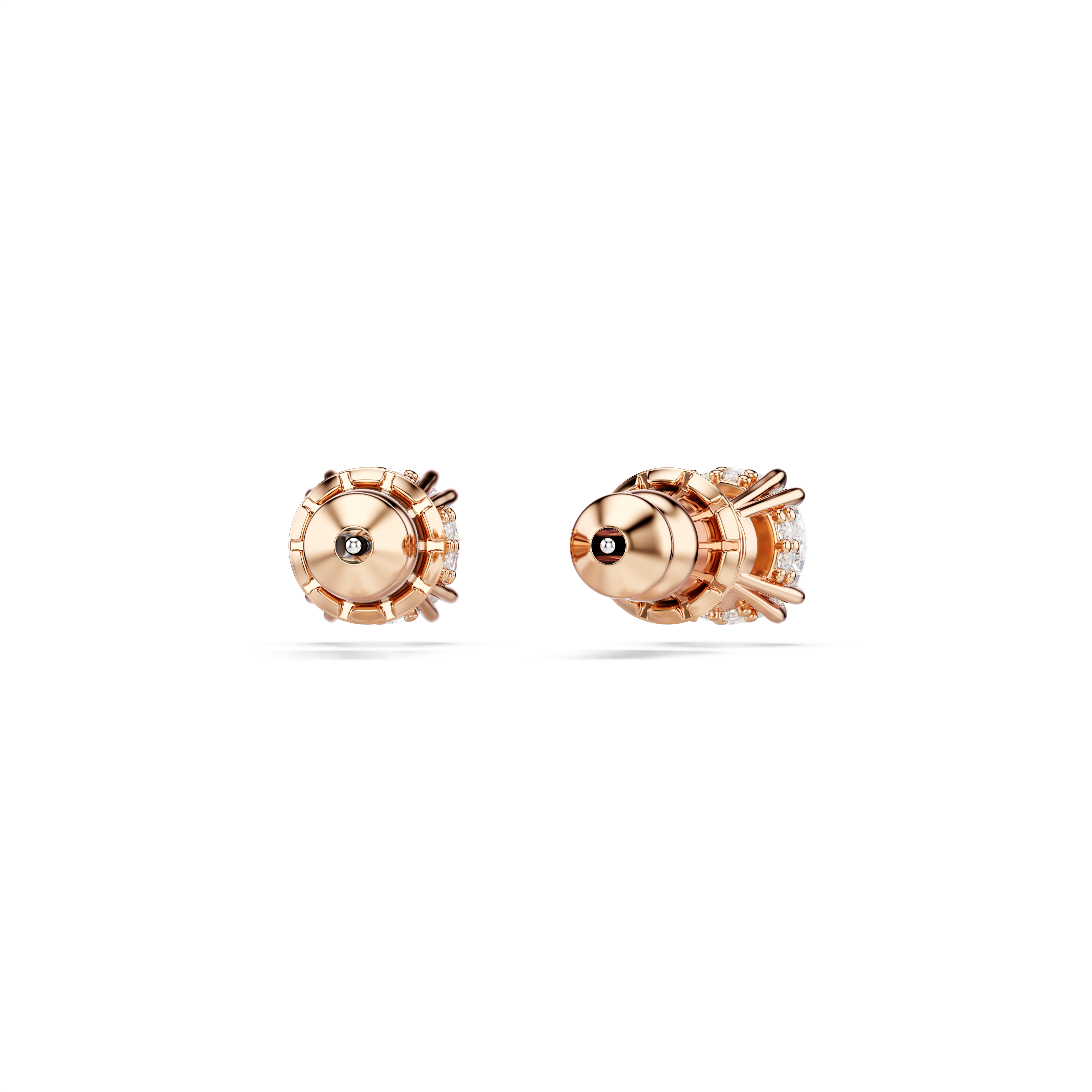 Swarovski Stilla stud earrings, Round cut, White, Rose gold-tone plated 5638801