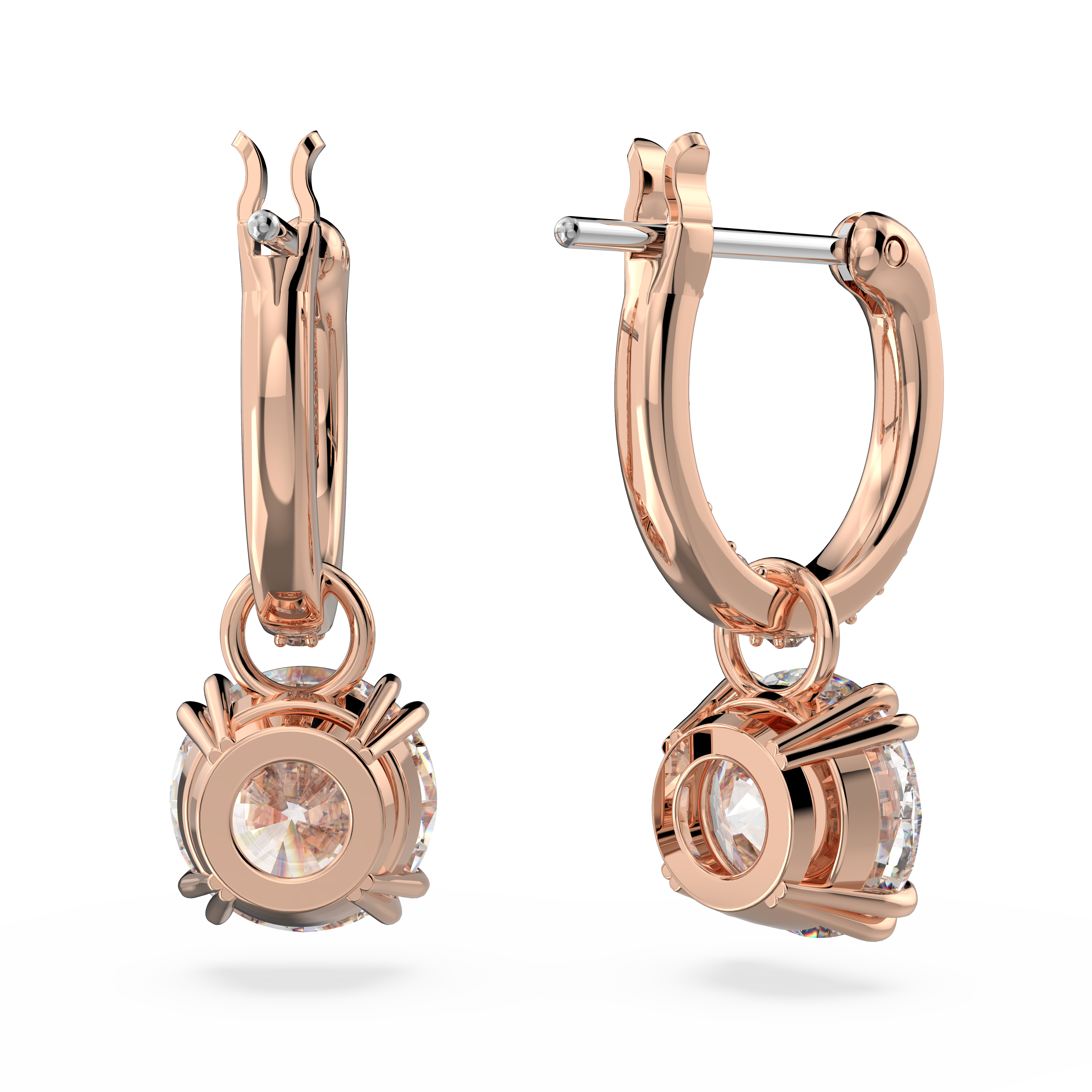 SWAROVSKI CONSTELLA DROP EARRINGS, ROUND CUT, WHITE, ROSE GOLD-TONE PLATED 5639975