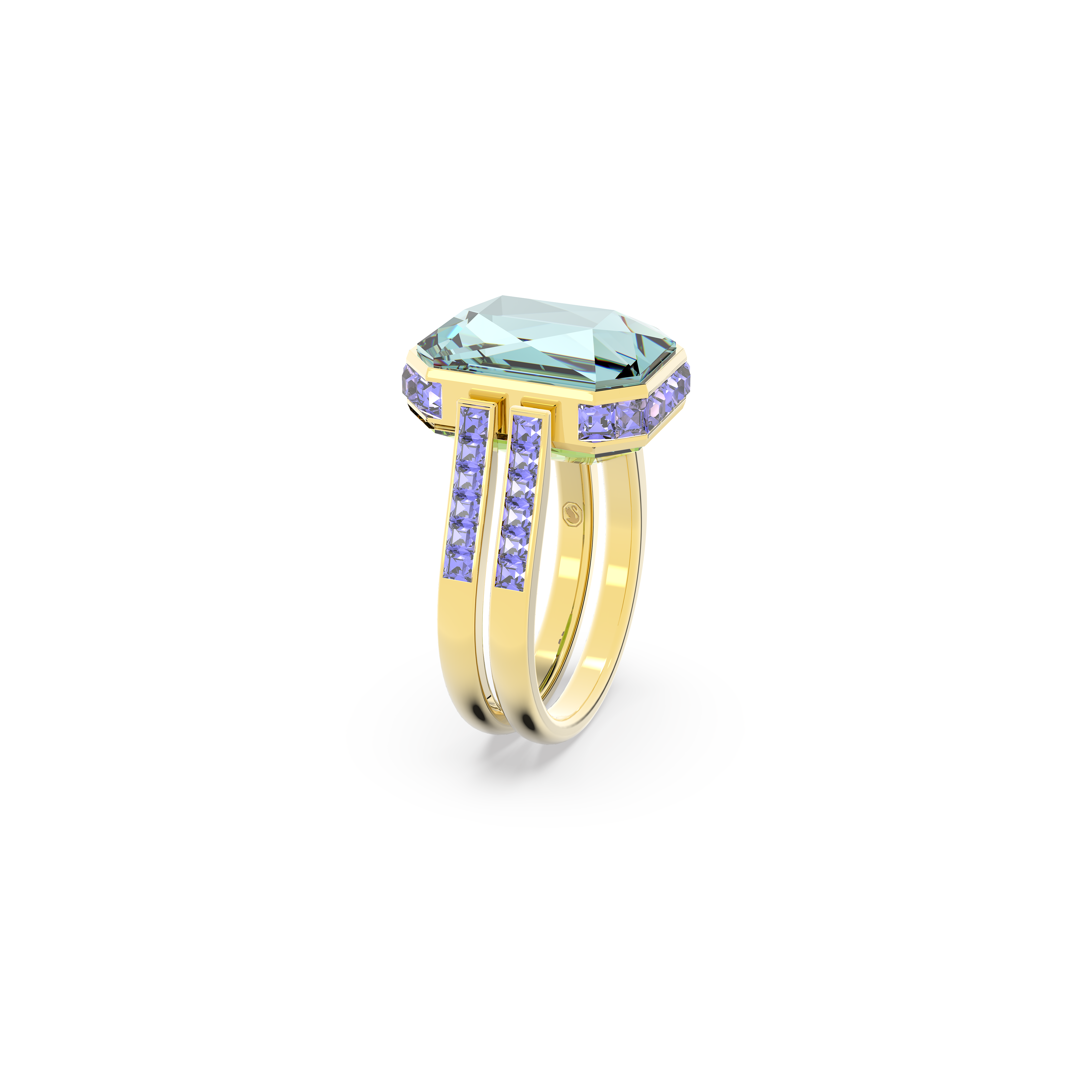 【Swarovski】Orbita リング Swarovski Orbita ring, Octagon cut, Multicolored, Gold-tone