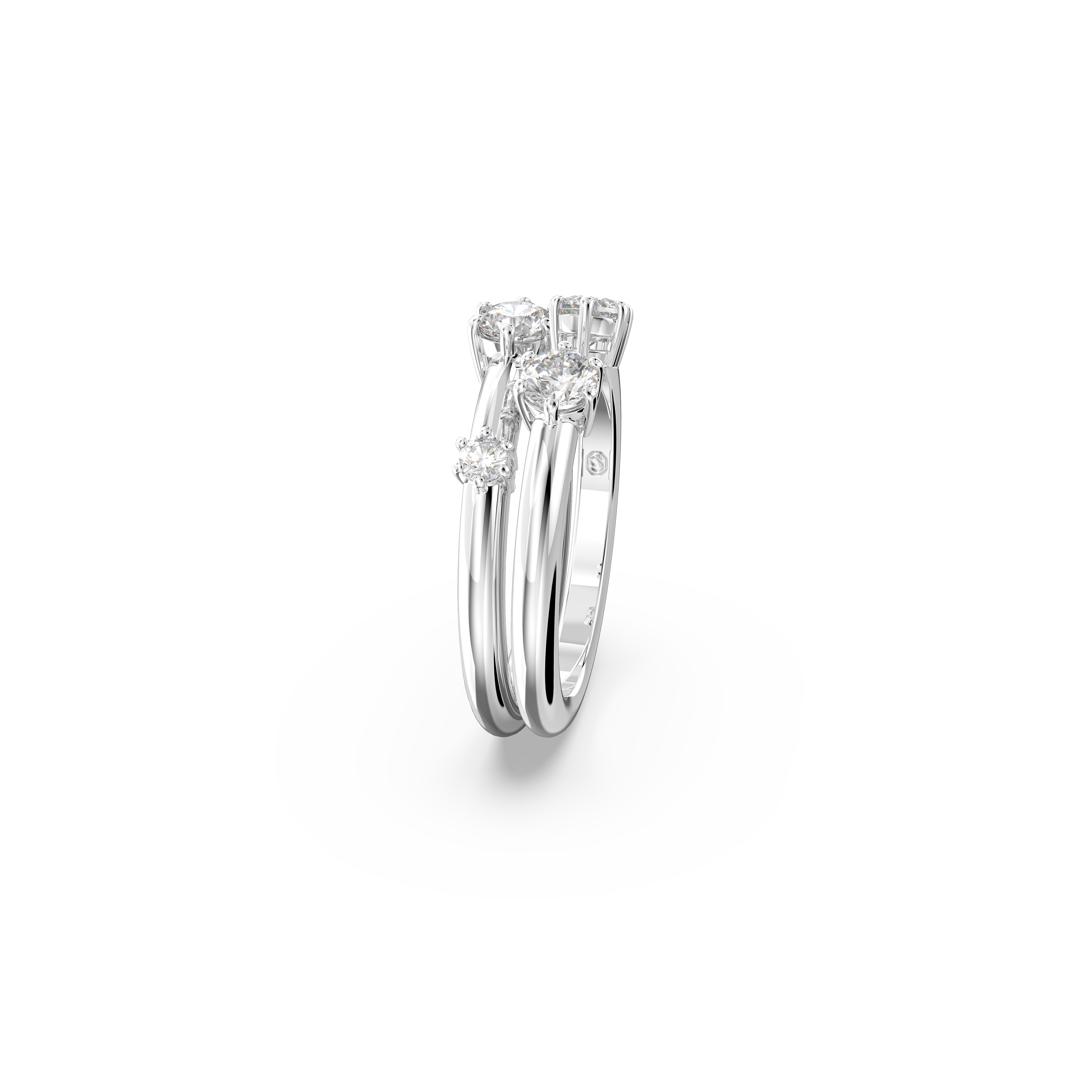 Swarovski Constella ring, Set (2), Round cut, White, Rhodium plated 5640961