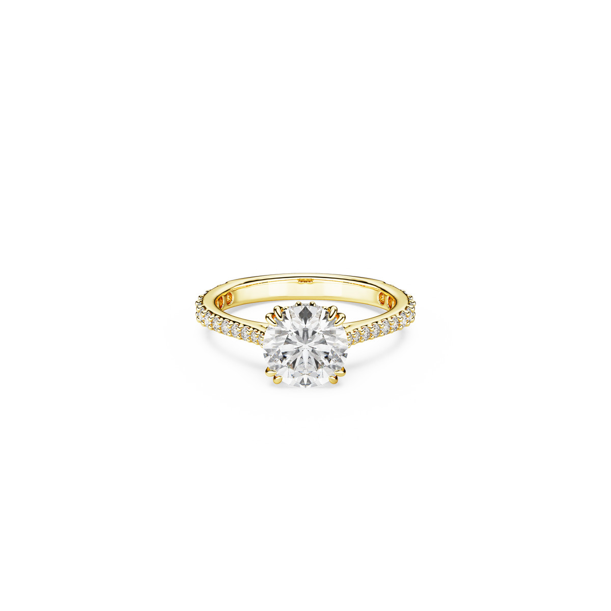 Swarovski Stilla cocktail ring, Round cut, Pavé, White, Gold-tone ...