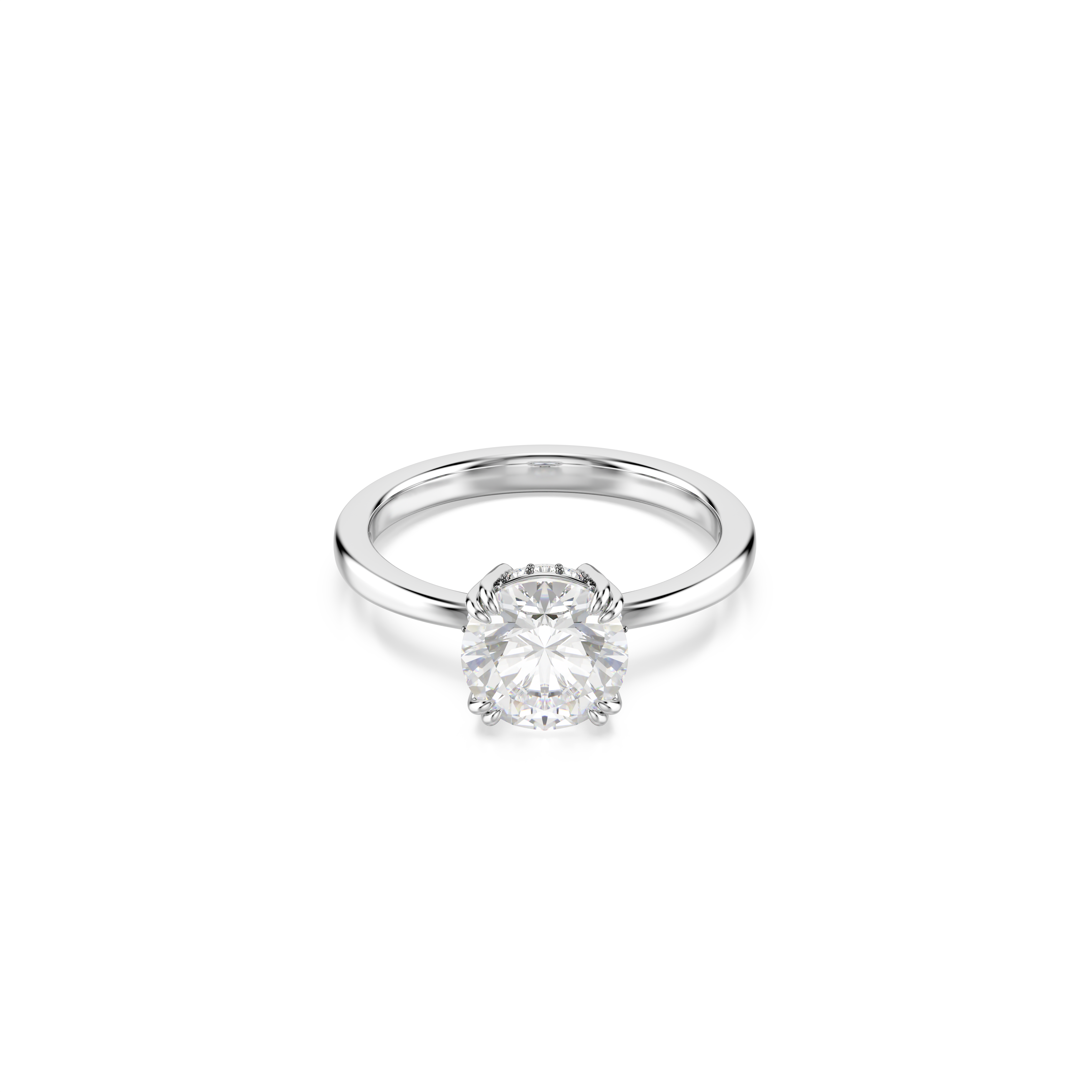 Swarovski Stilla cocktail ring, Round cut, White, Rhodium plated 5642638