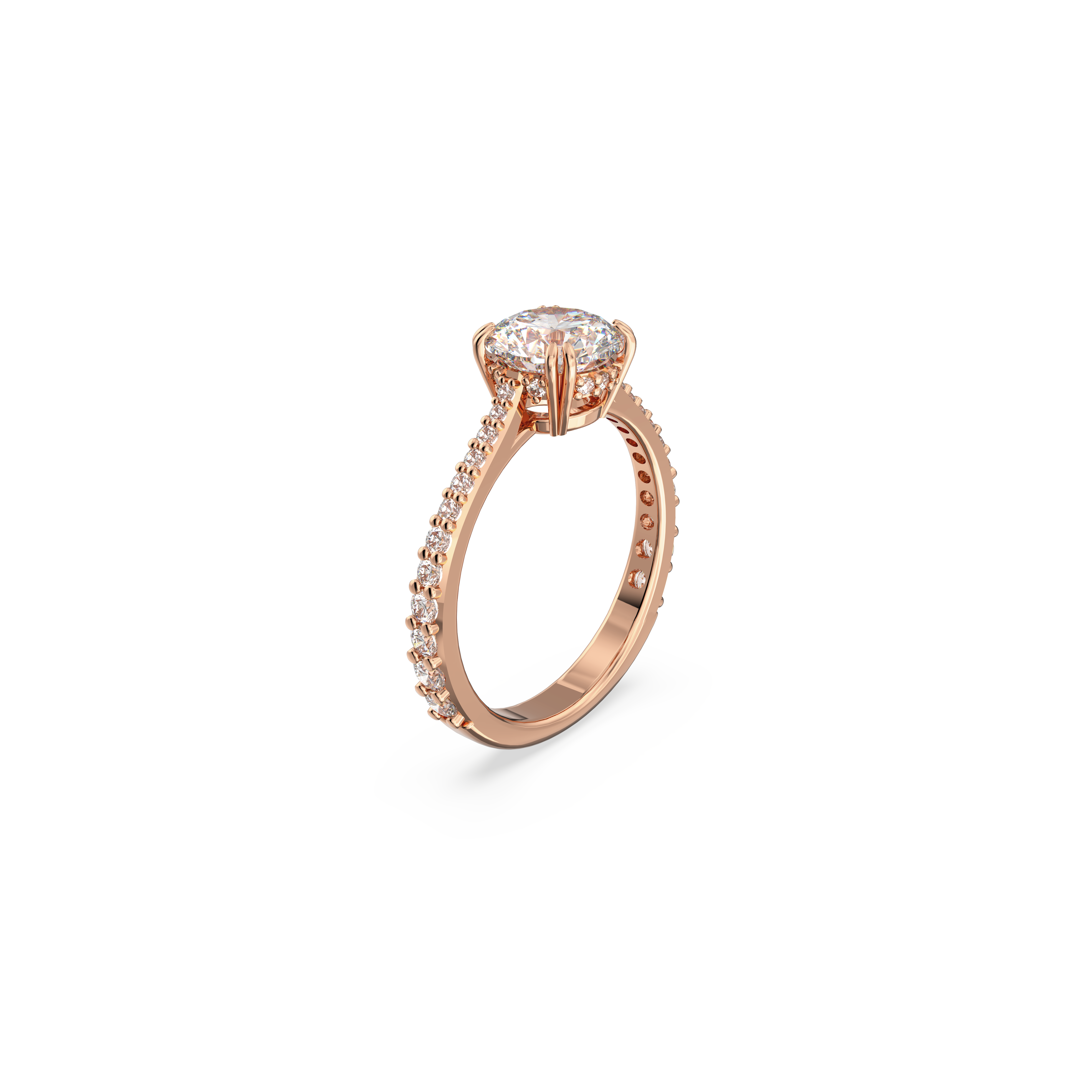 SWAROVSKI CONSTELLA COCKTAIL RING, PRINCESS CUT, PAVÉ, WHITE, ROSE GOLD-TONE PLATED