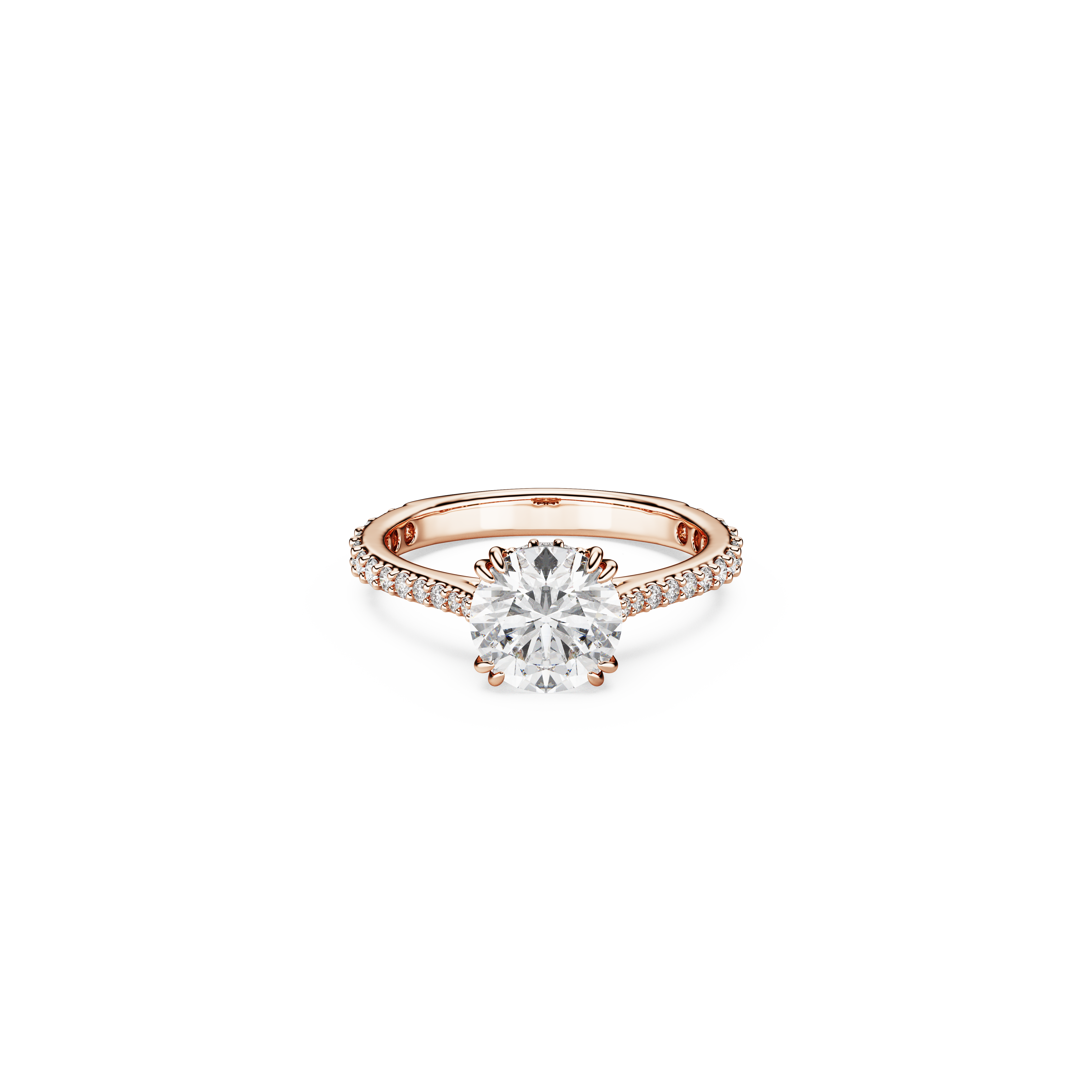 Swarovski Stilla cocktail ring, Round cut, Pavé, White, Rose gold-tone plated 5642645