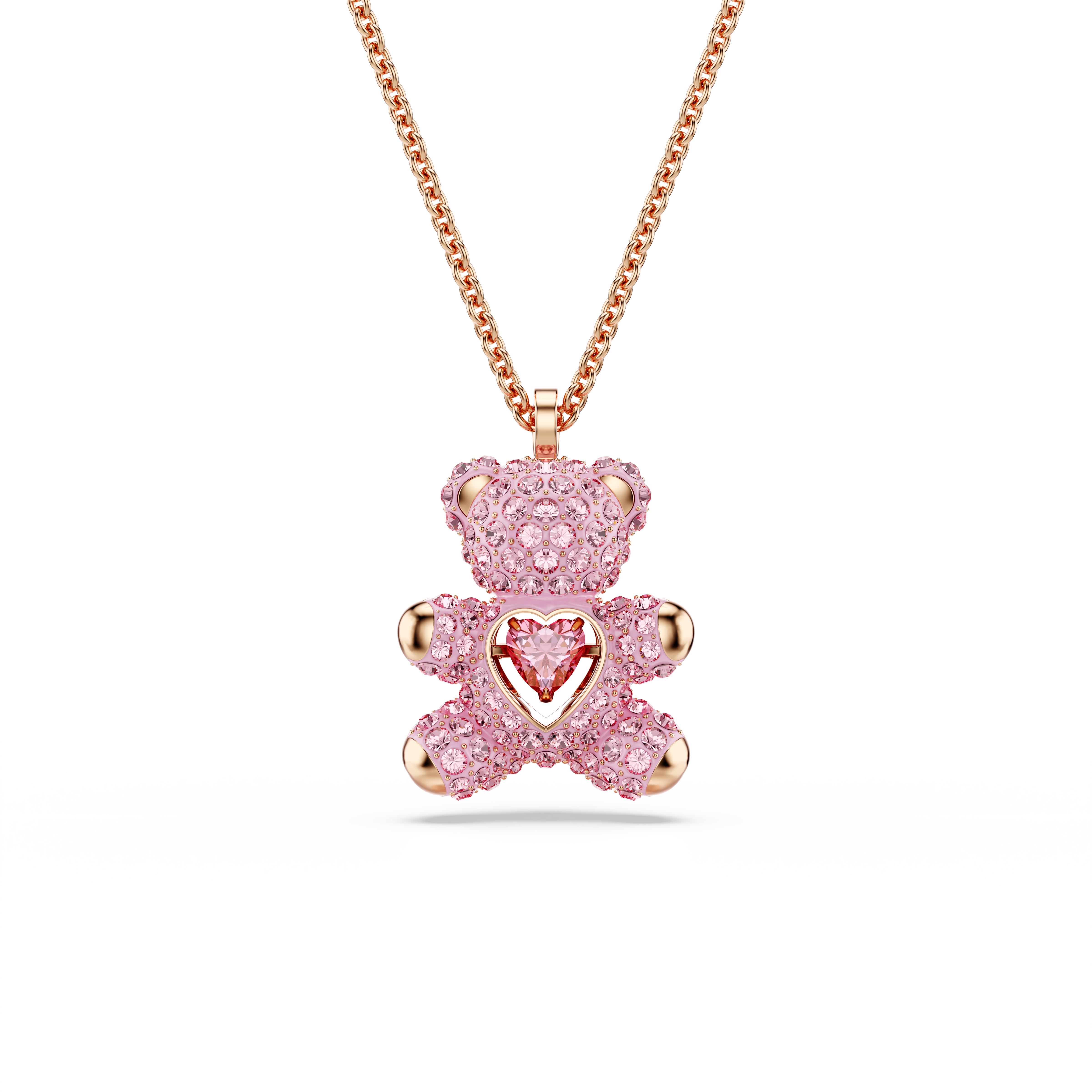 Swarovski Teddy pendant, Bear, Pink, Rose gold-tone plated 5642976