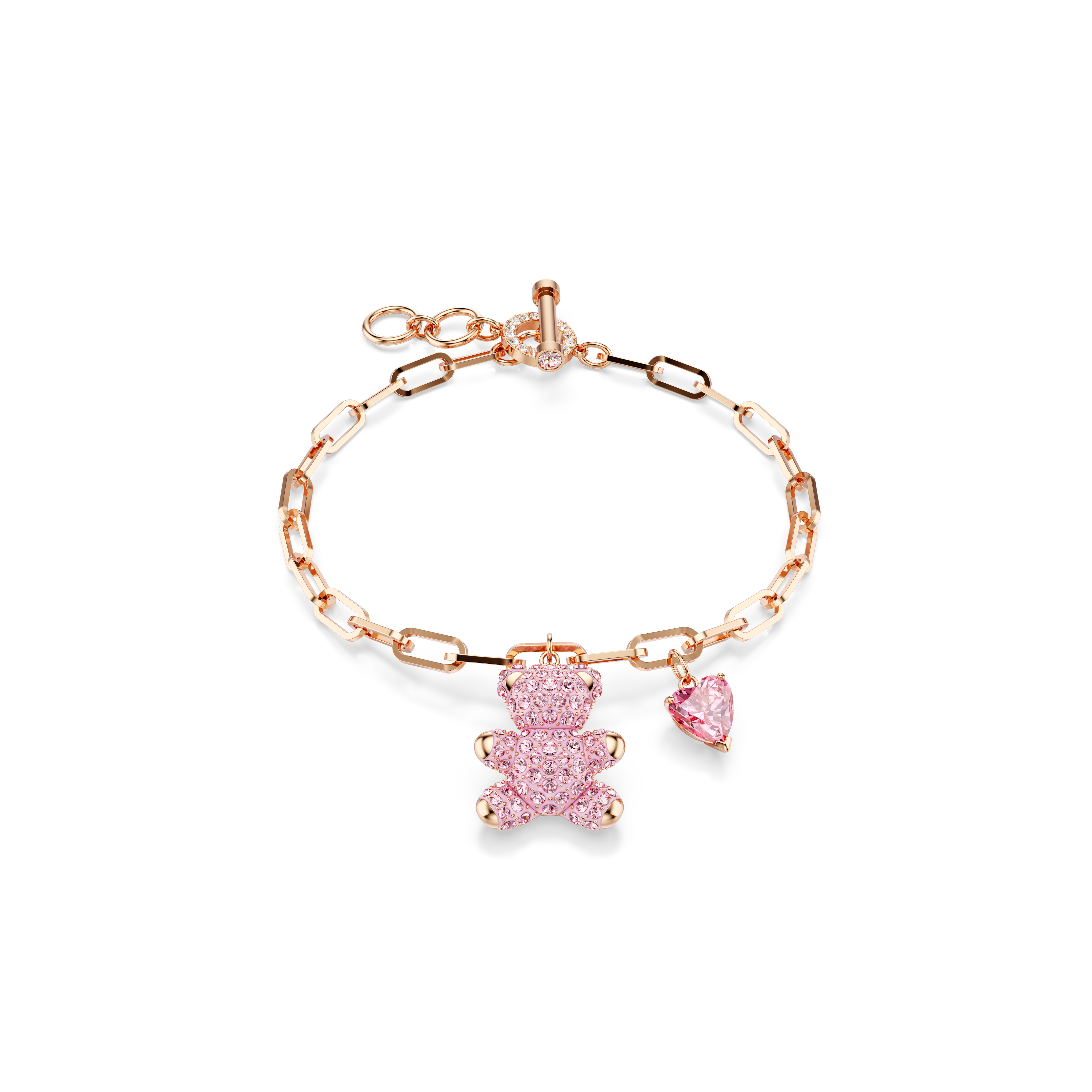 Swarovski Teddy bracelet, Bear, Pink, Rose gold-tone plated 5642978