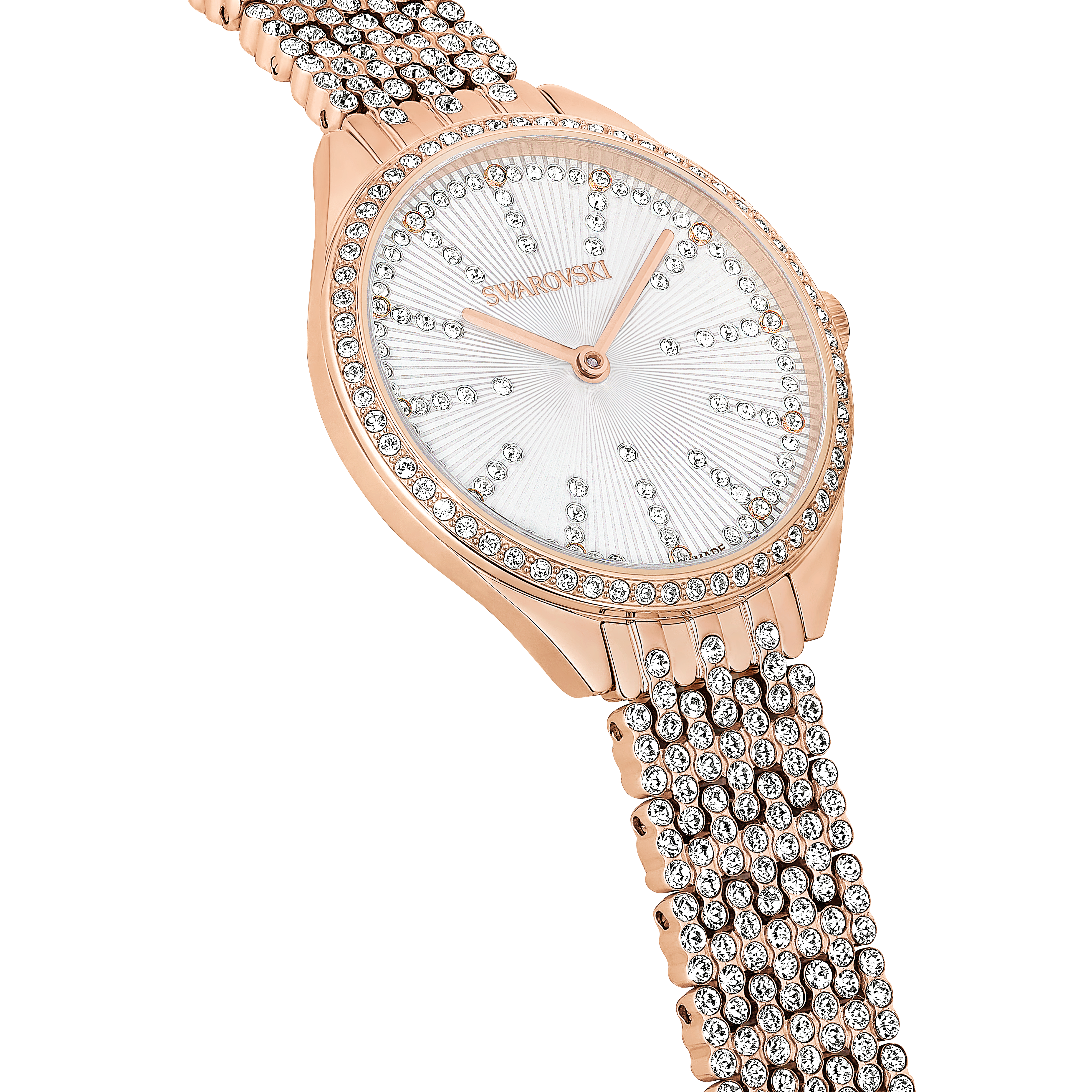 Swarovski Attract watch, Swiss Made, Full pavé, Crystal bracelet, Rose gold tone, Rose gold-tone finish 5644053
