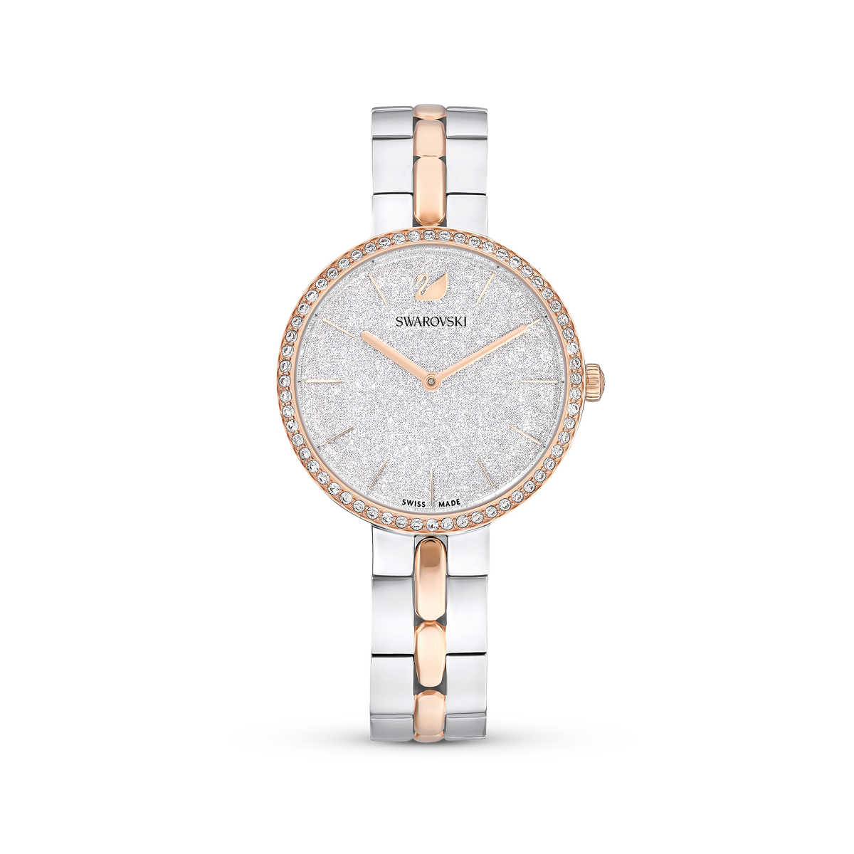 Swarovski Cosmopolitan watch, Swiss Made, Metal bracelet, White