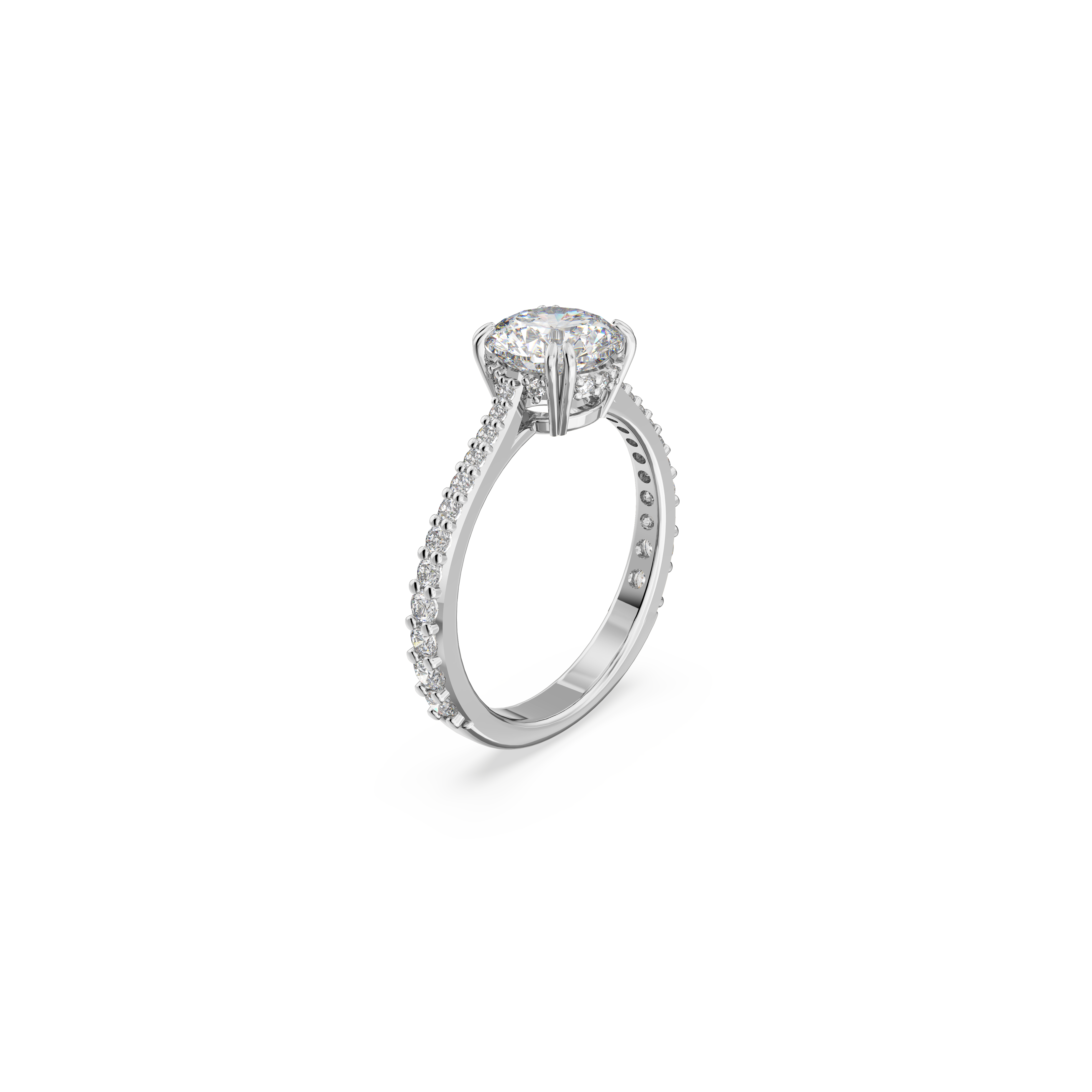 SWAROVSKI CONSTELLA COCKTAIL RING, PRINCESS CUT, PAVÉ, WHITE, RHODIUM PLATED