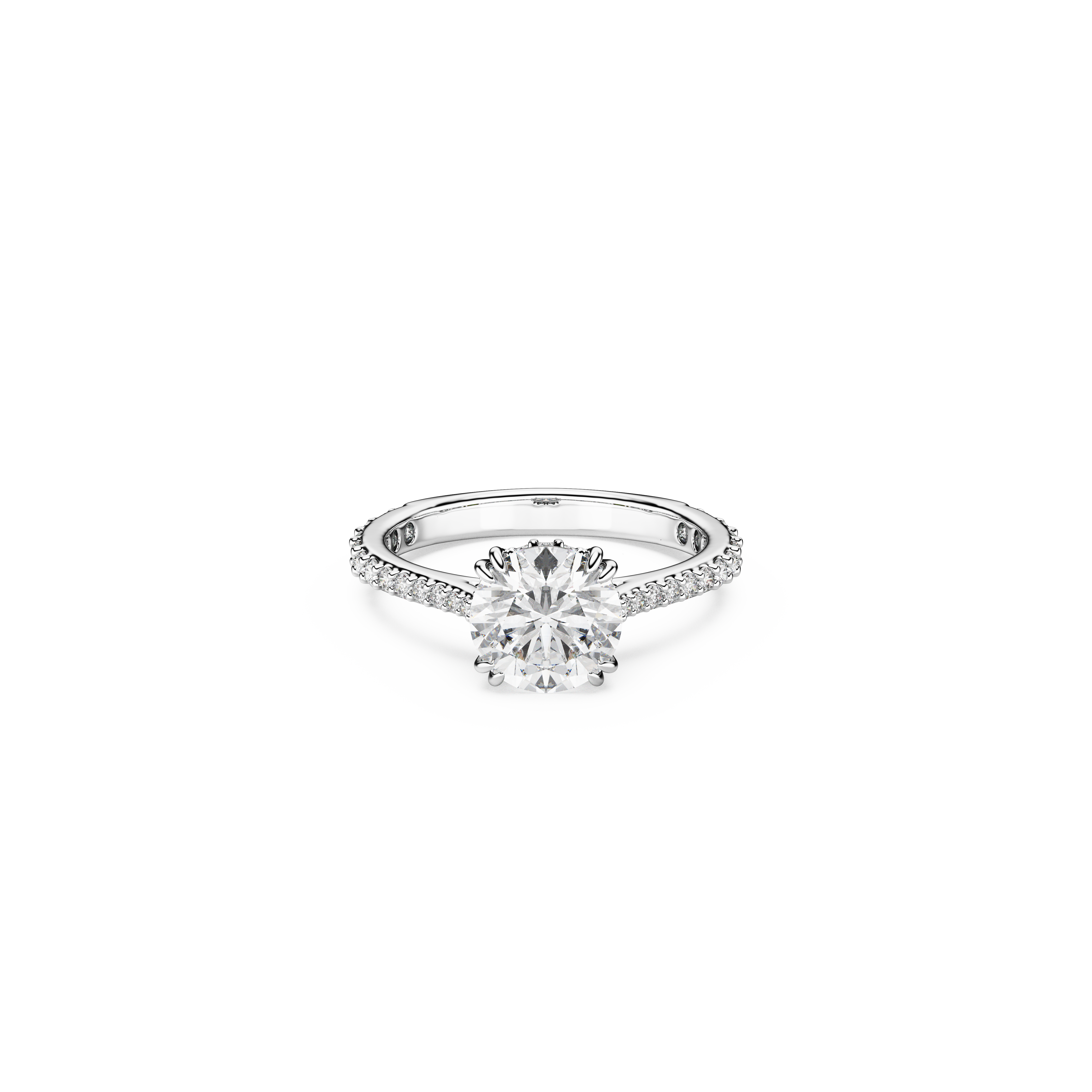 Swarovski Stilla cocktail ring, Round cut, Pavé, White, Rhodium plated 5645251