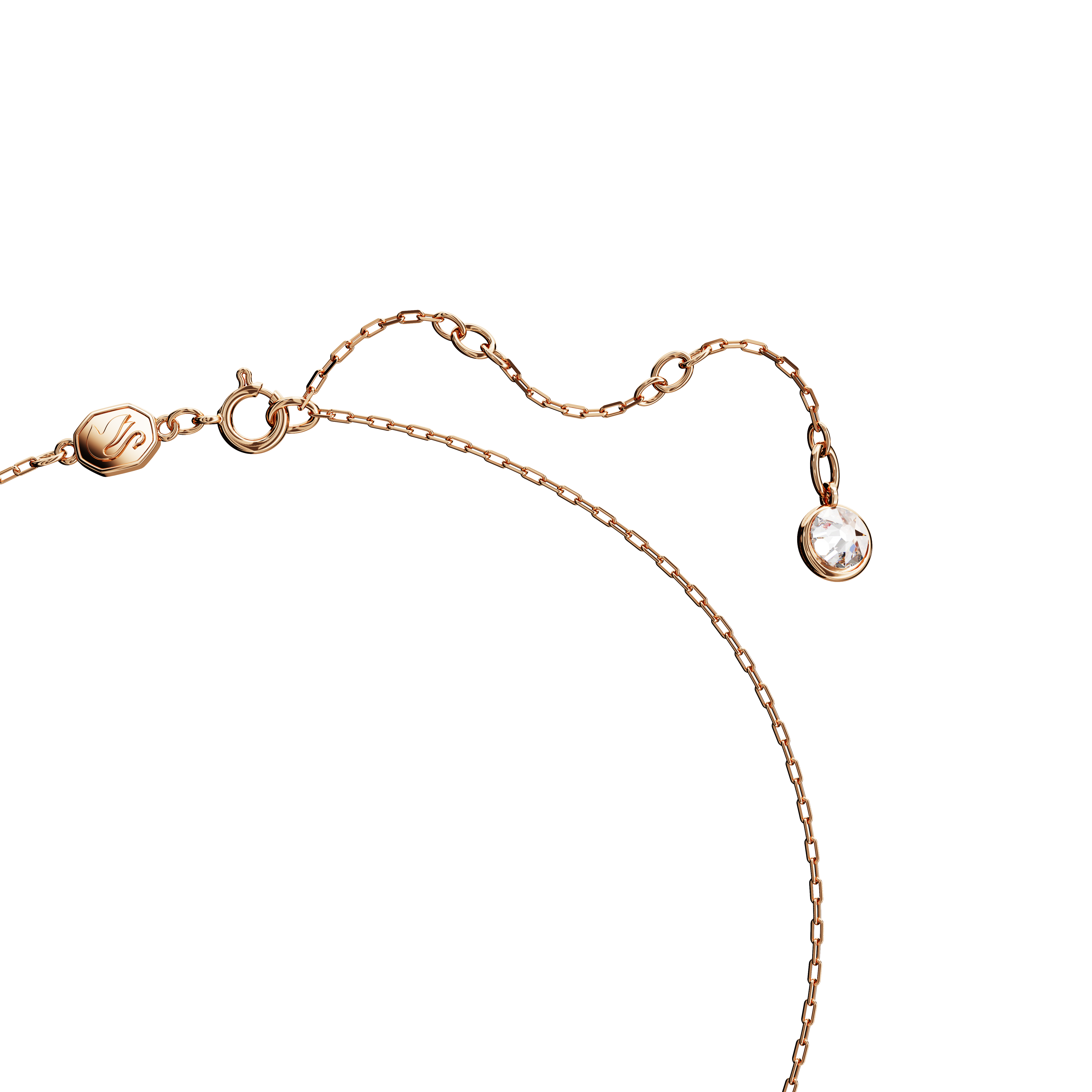 Swarovski Swan pendant, Swan, Small, White, Rose gold-tone plated 5647555