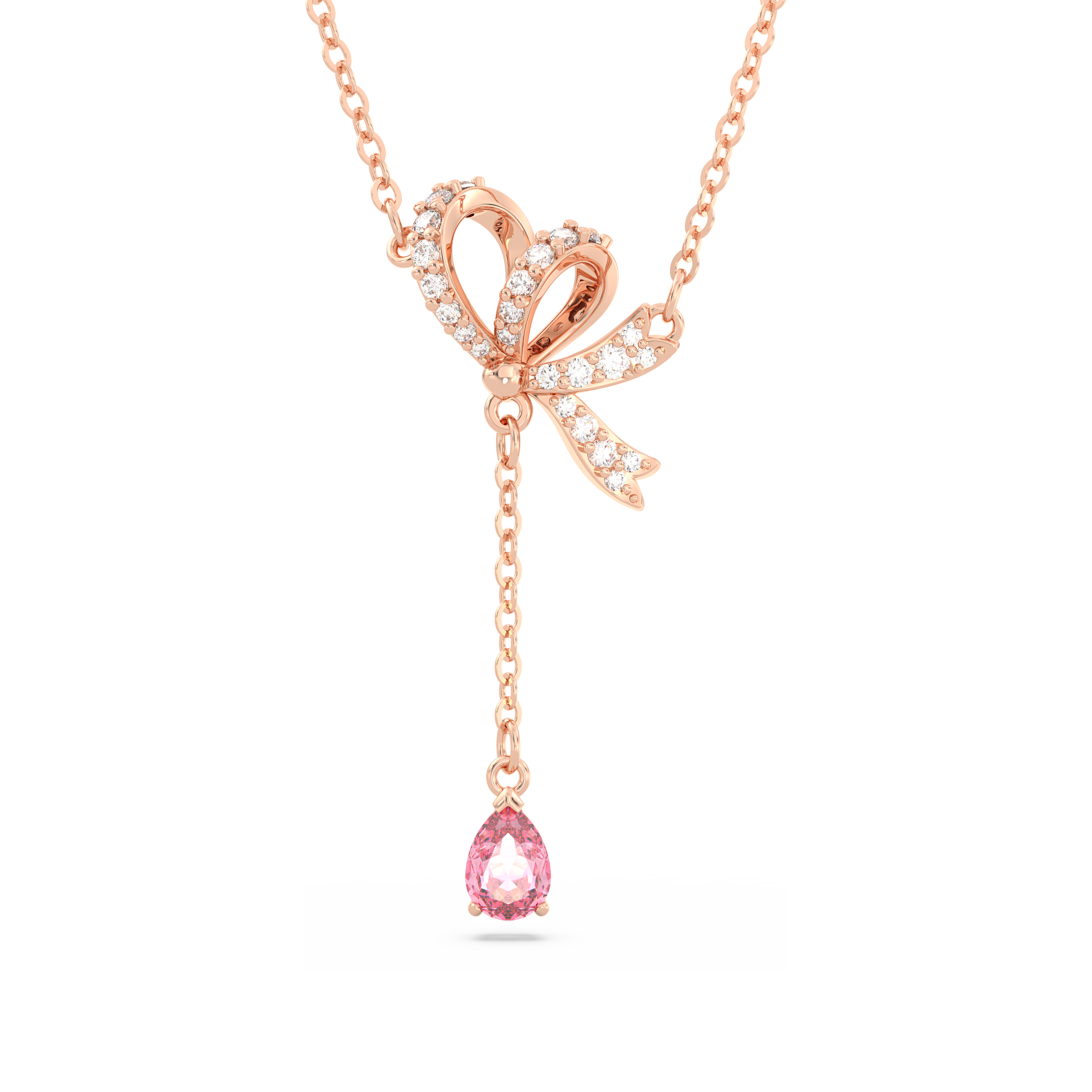 SWAROVSKI VOLTA Y PENDANT, BOW, PINK, ROSE GOLD-TONE PLATED 5647569