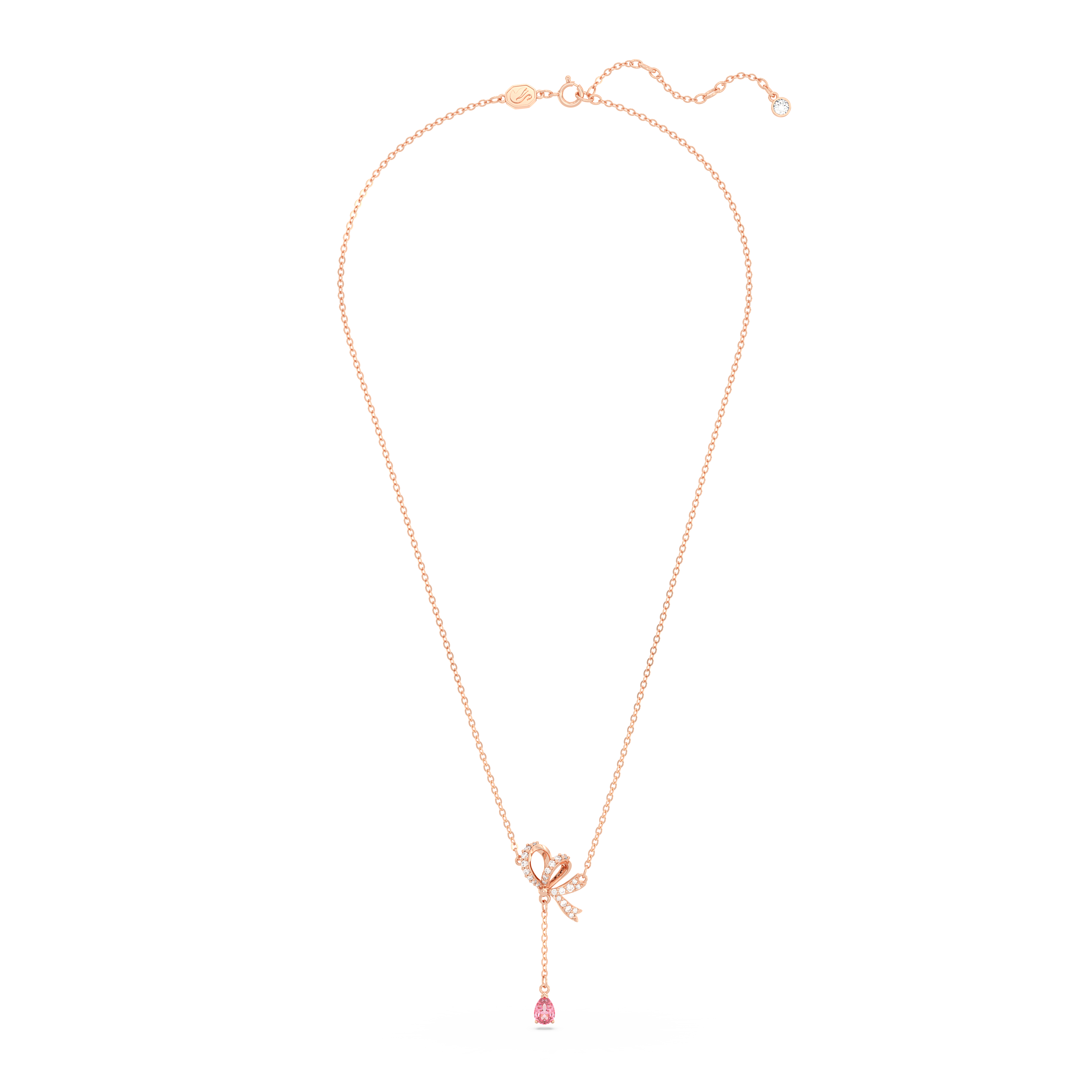 SWAROVSKI VOLTA Y PENDANT, BOW, PINK, ROSE GOLD-TONE PLATED 5647569