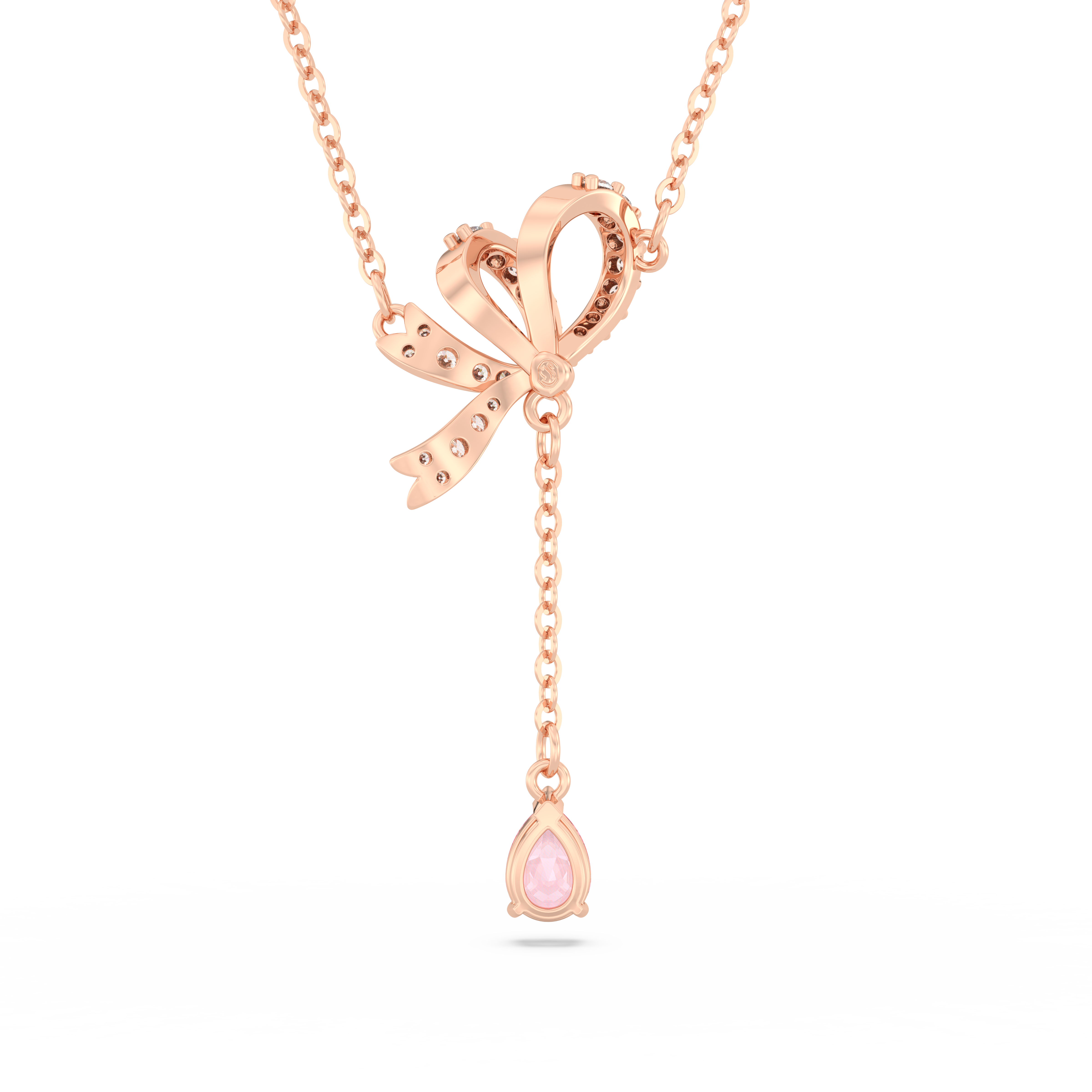 SWAROVSKI VOLTA Y PENDANT, BOW, PINK, ROSE GOLD-TONE PLATED 5647569