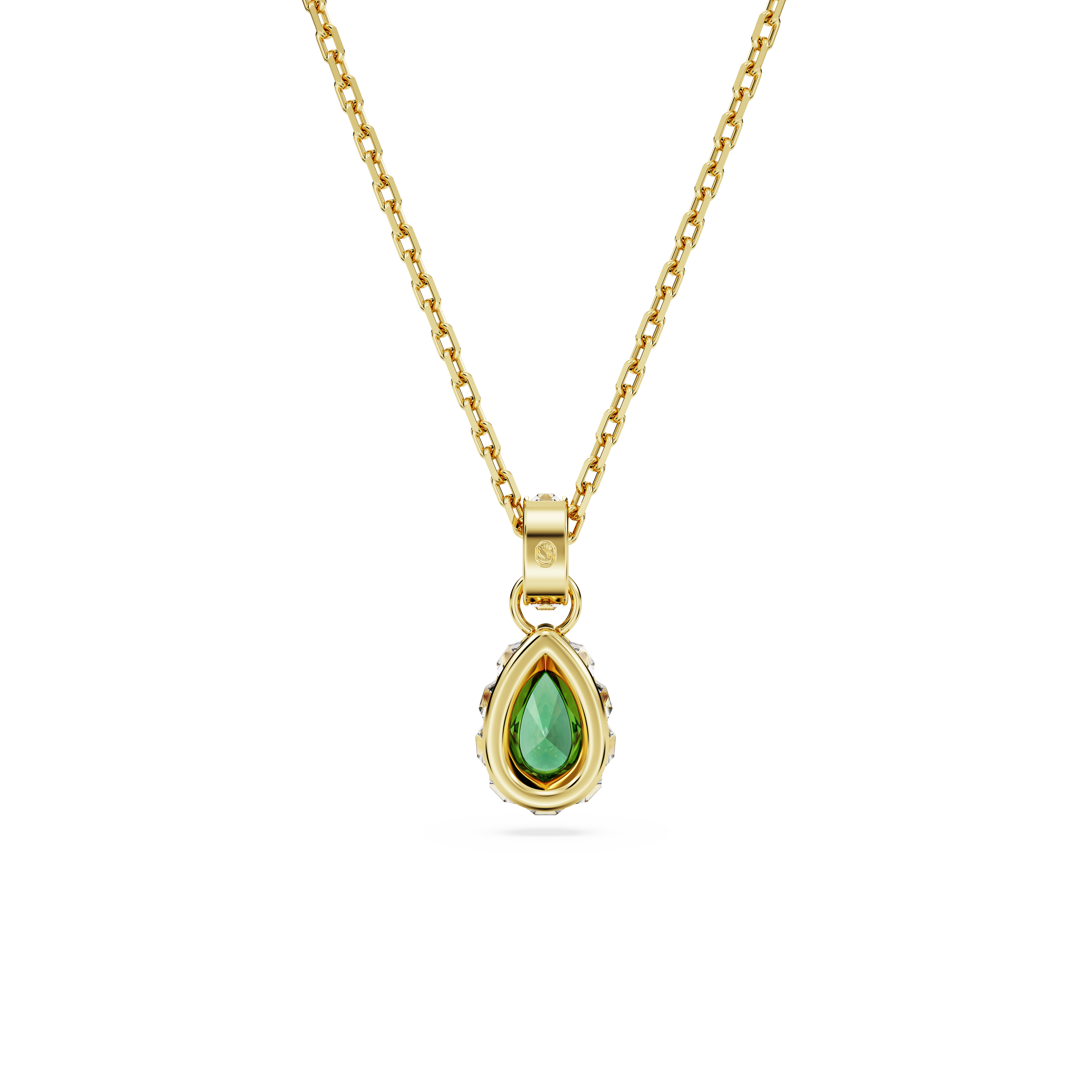 Swarovski Chroma pendant, Pear cut, Green, Gold-tone plated 5648751