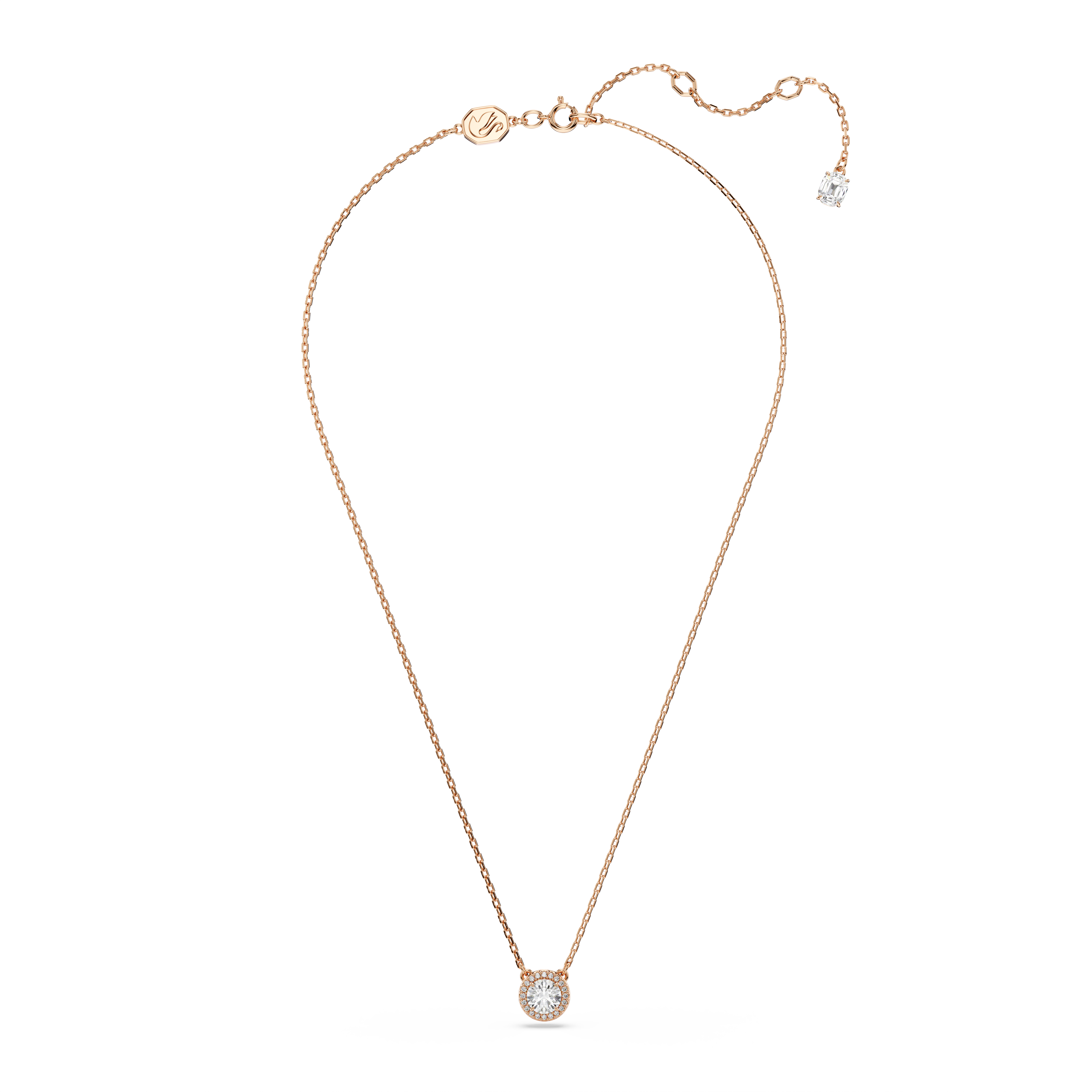 Swarovski Una Angelic pendant, Round cut, Pavé, White, Rose gold-tone plated 5648990