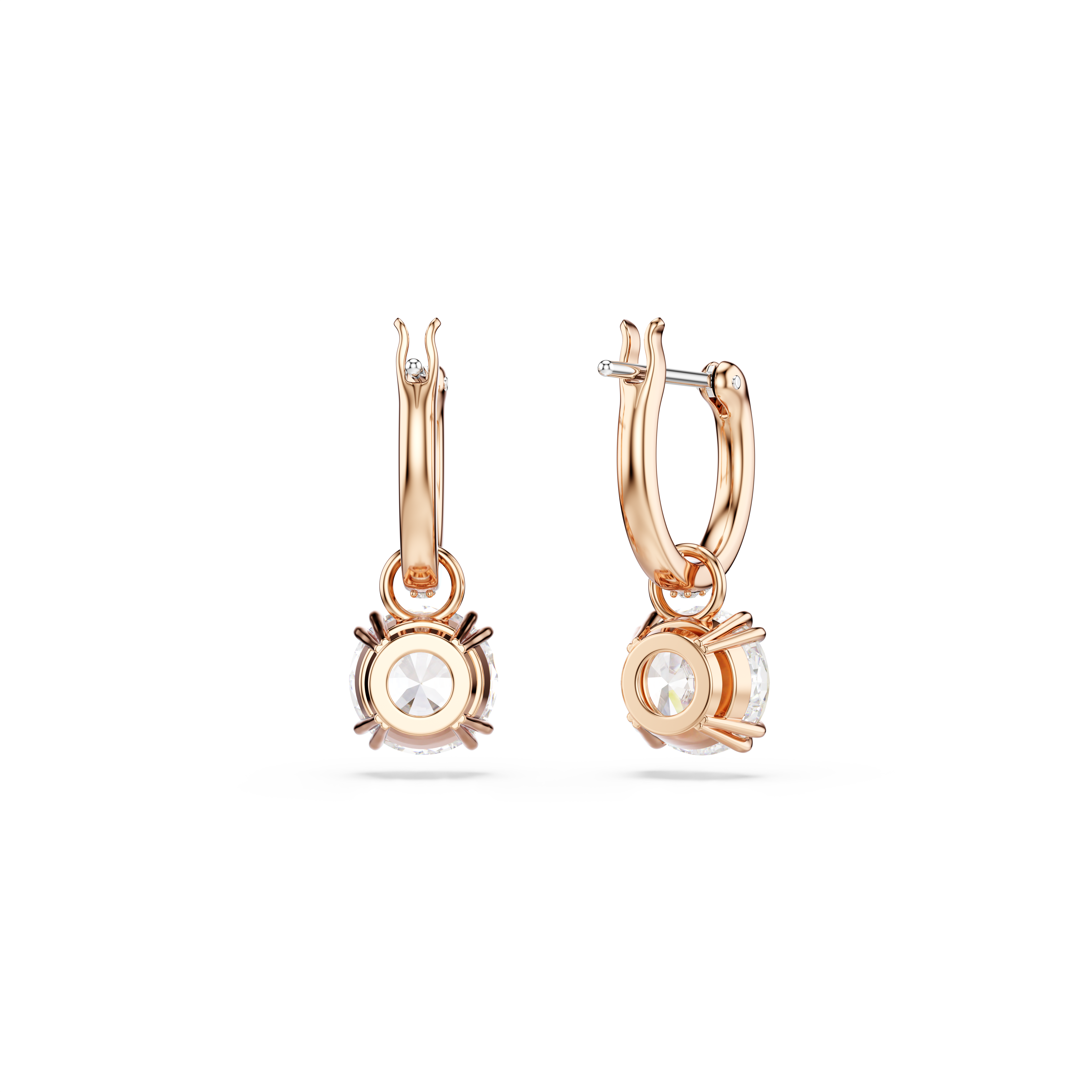 Swarovski Stilla drop earrings, Round cut, White, Rose gold-tone plated 5648991