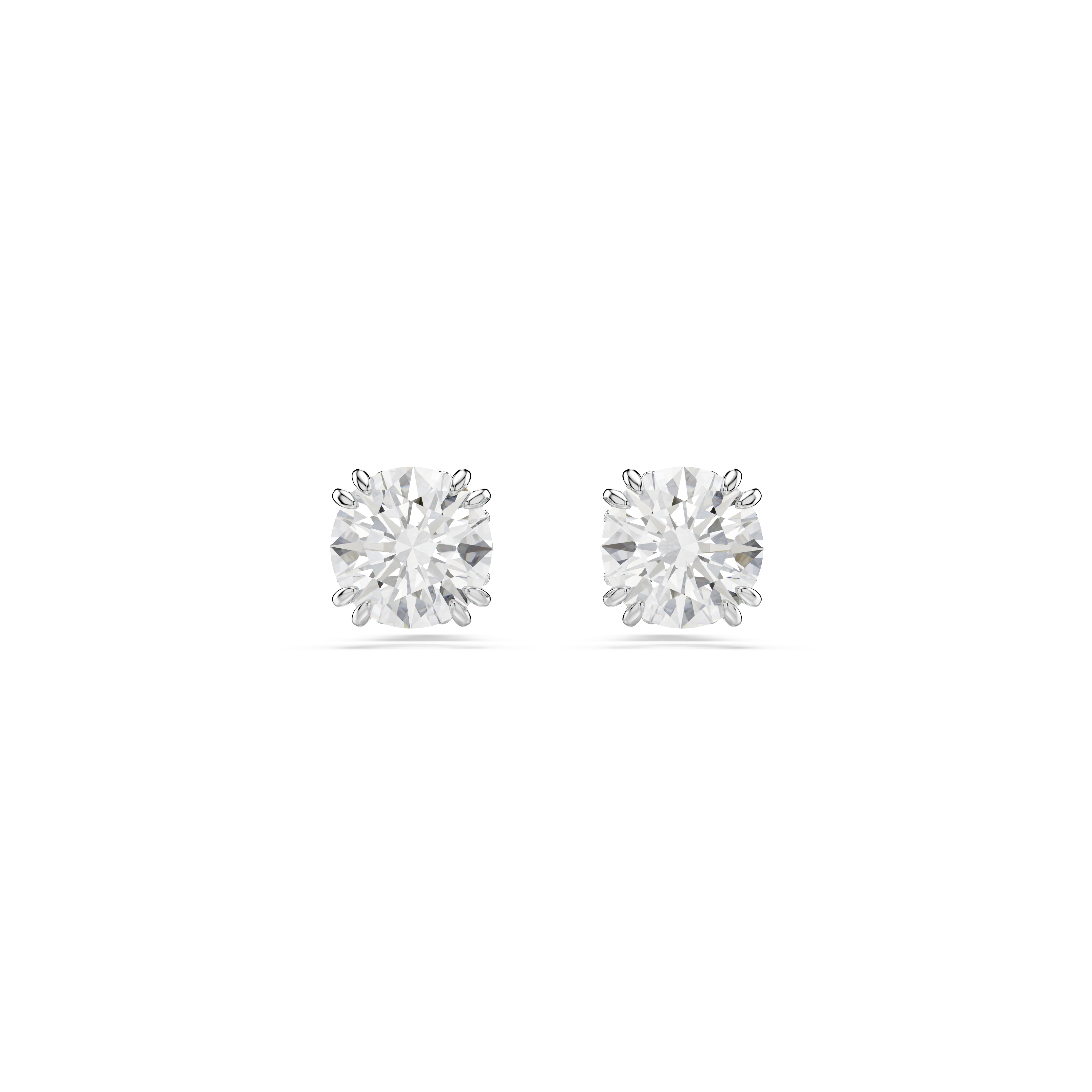 Swarovski Stilla stud earrings, Round cut, White, Rhodium plated 5648992