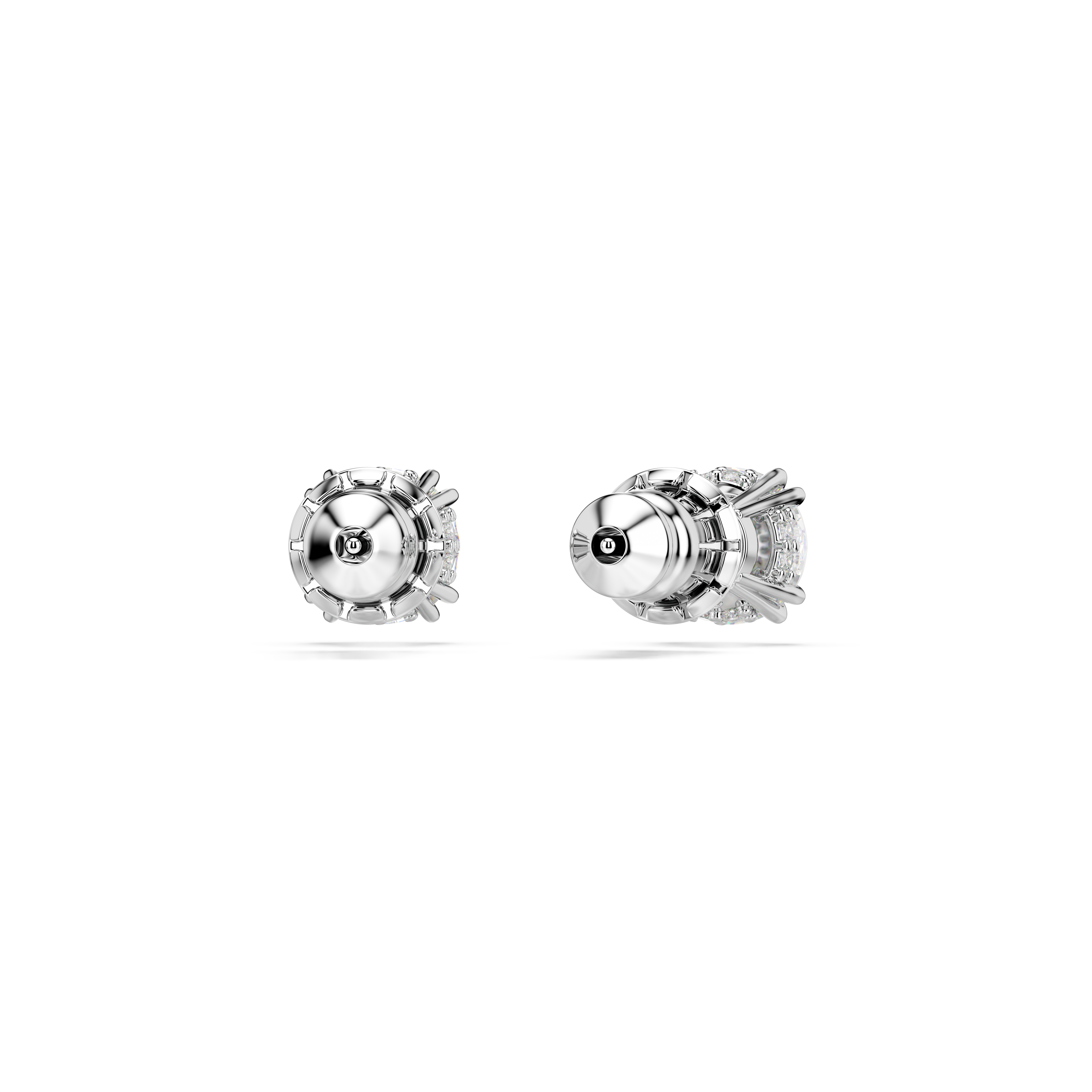 Swarovski Stilla stud earrings, Round cut, White, Rhodium plated 5648992