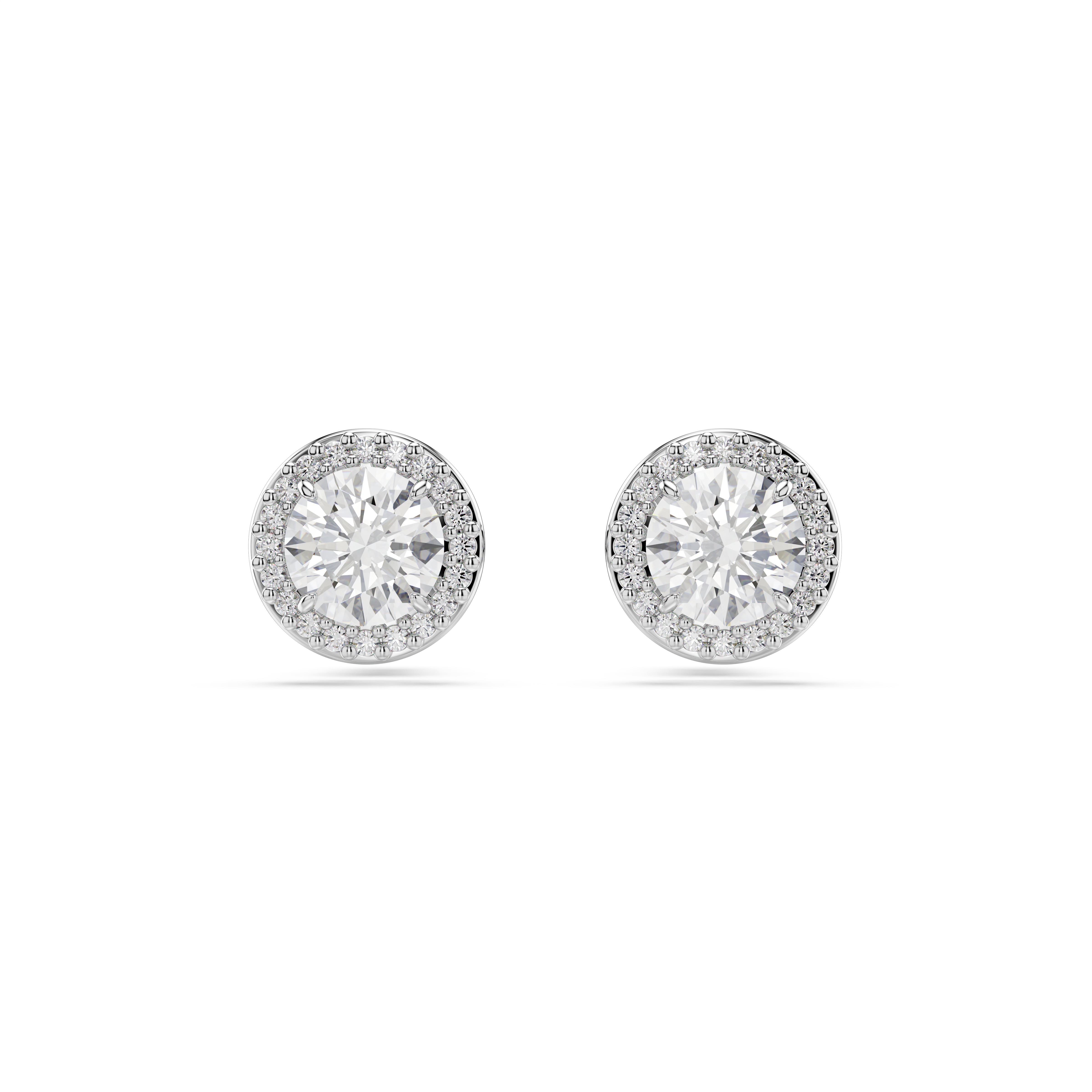 Swarovski Una Angelic stud earrings, Round cut, Pavé, White, Rhodium plated 5648993