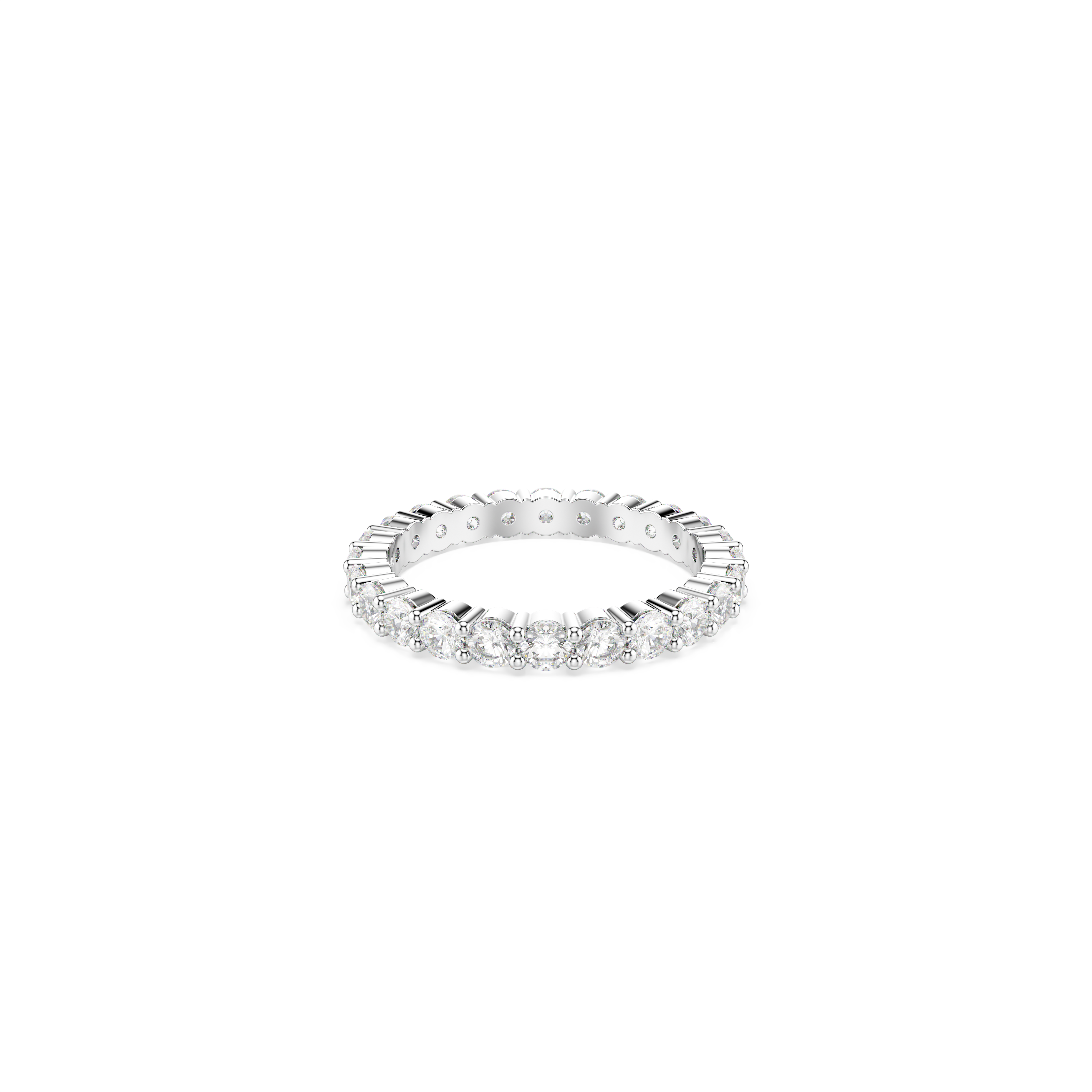 Swarovski Stilla ring, Set (2), Round cut, White, Rhodium plated 5649214