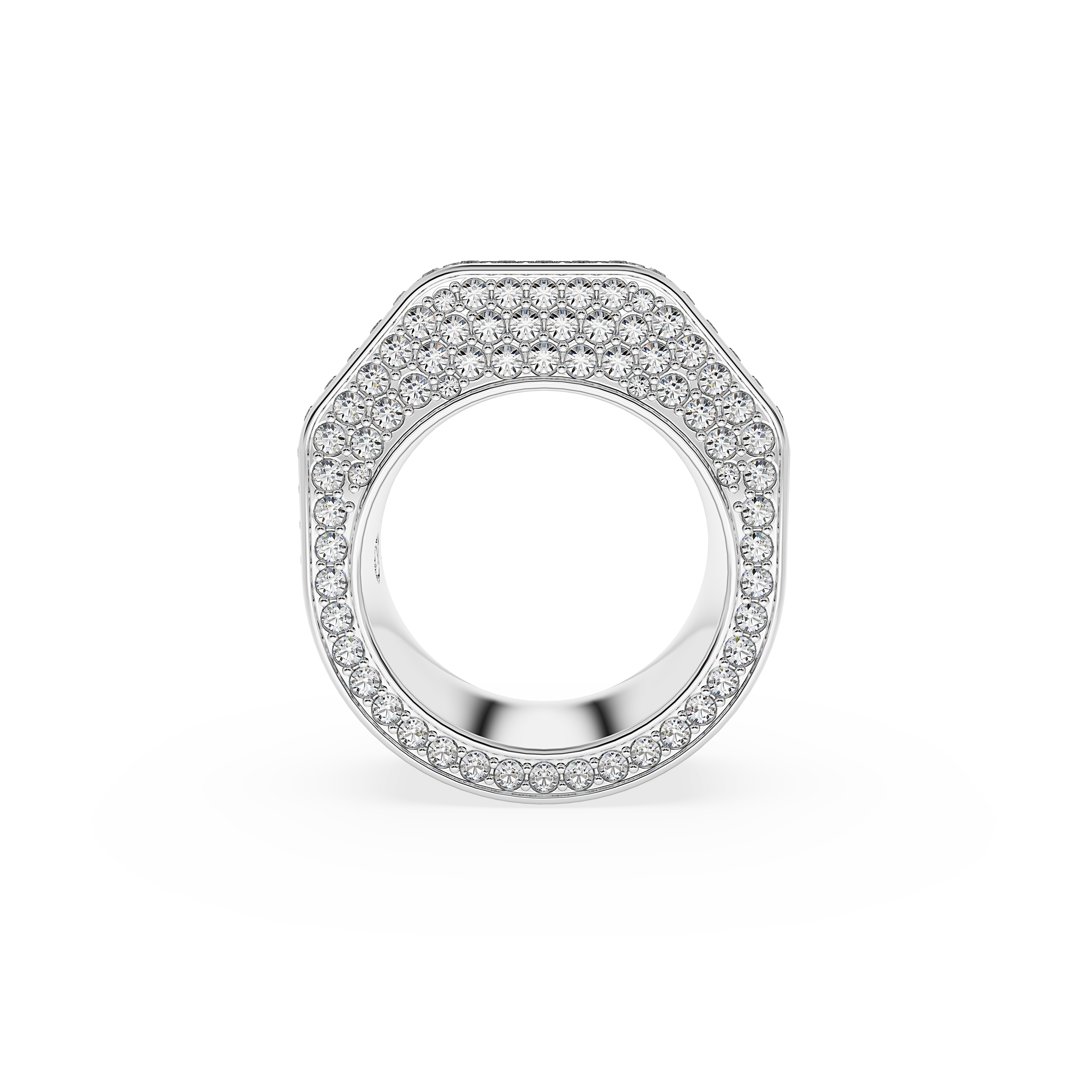 SWAROVSKI DEXTERA RING, OCTAGON SHAPE, PAVÉ, WHITE, RHODIUM PLATED