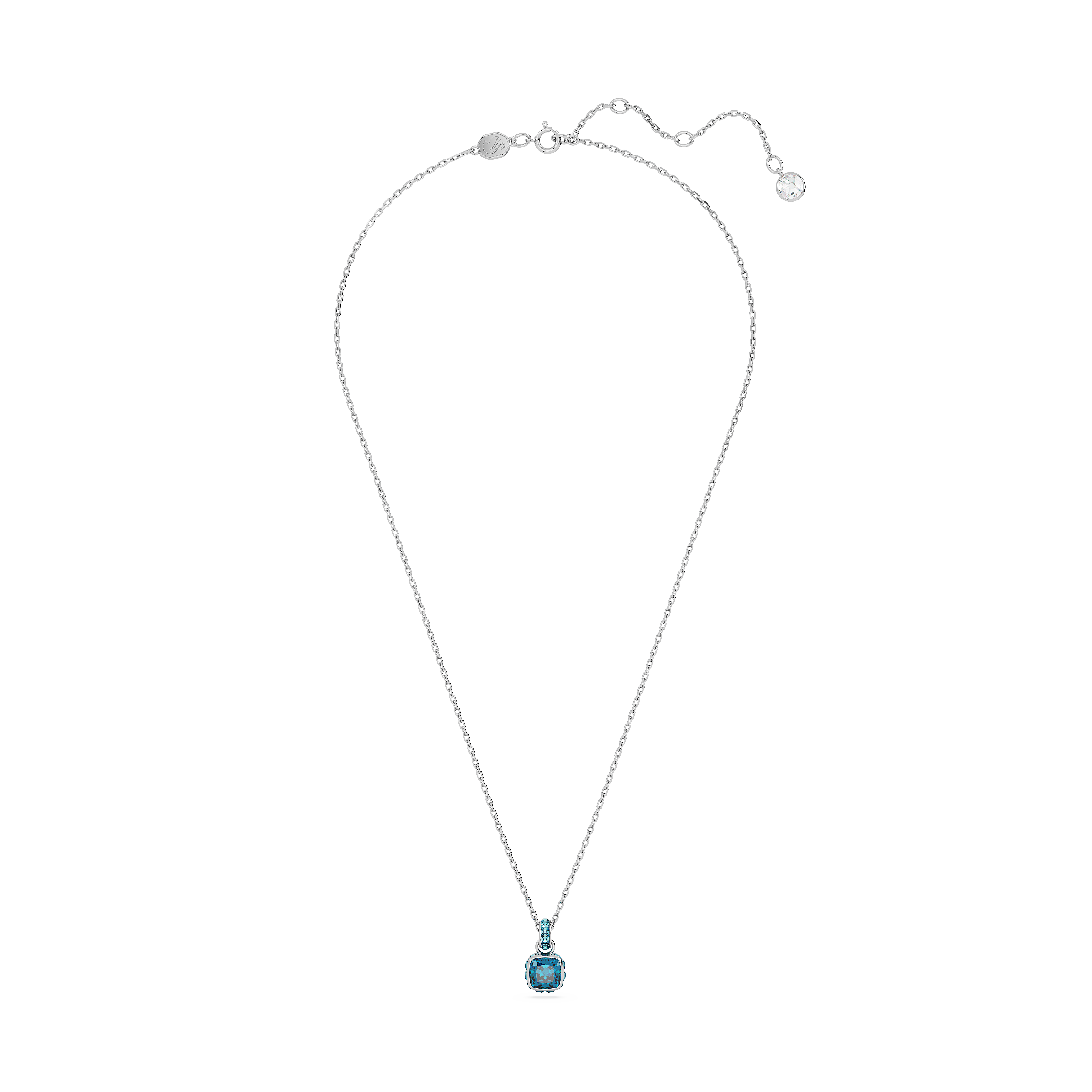 Swarovski Birthstone pendant, Square cut, December, Blue, Rhodium plated 5651707