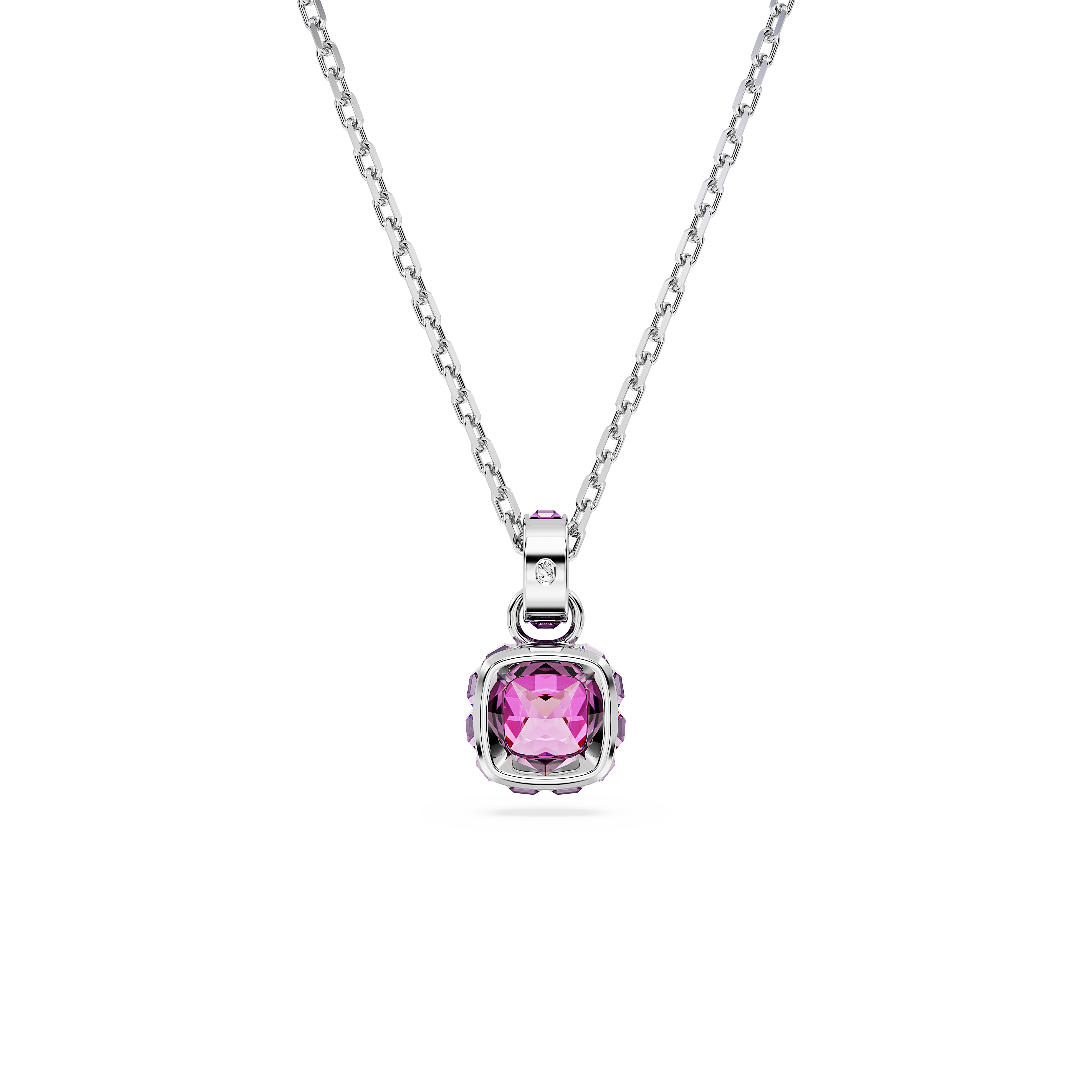 Swarovski Birthstone pendant, Square cut, February, Purple, Rhodium plated 5651708