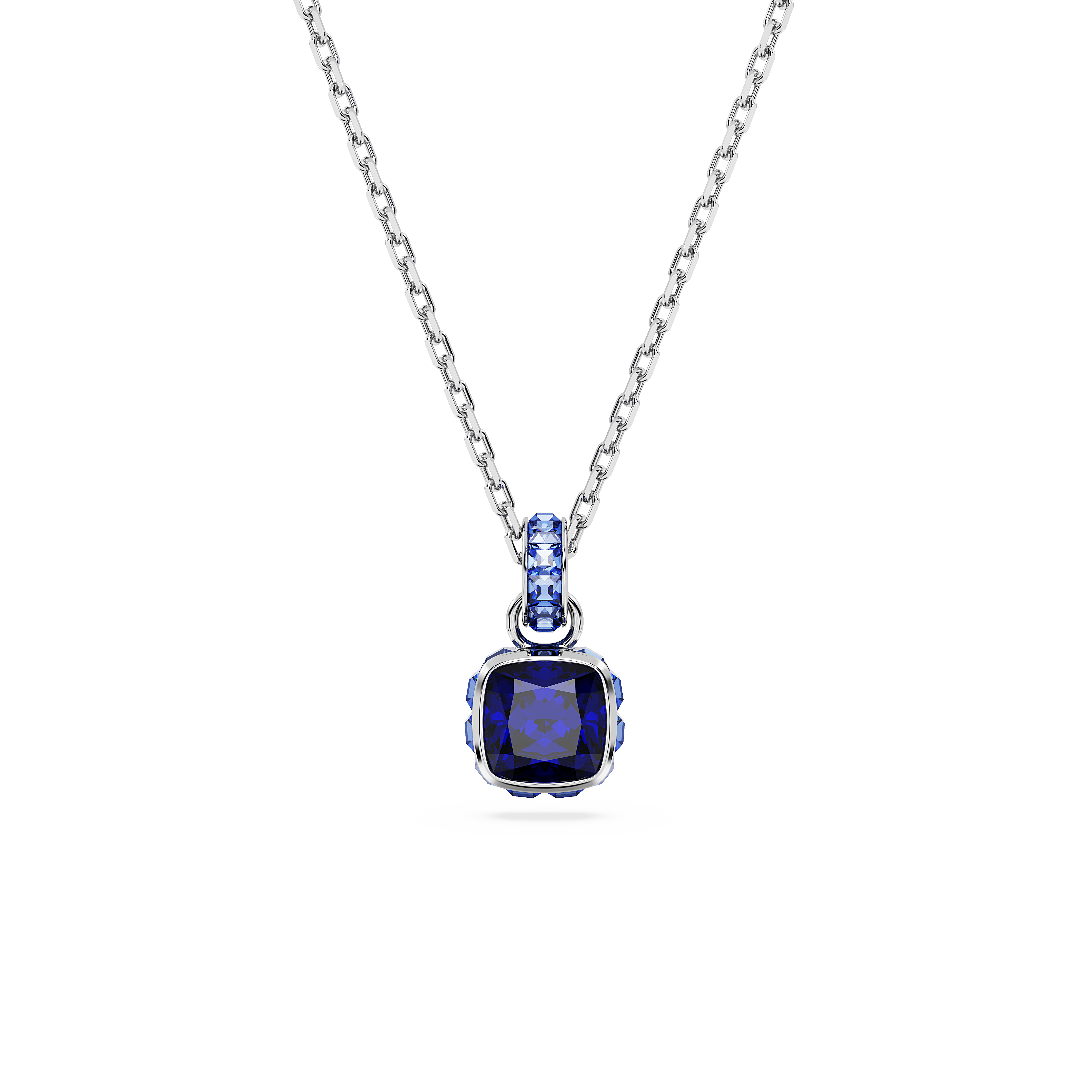 Swarovski Birthstone pendant, Square cut, September, Blue, Rhodium plated 5651790