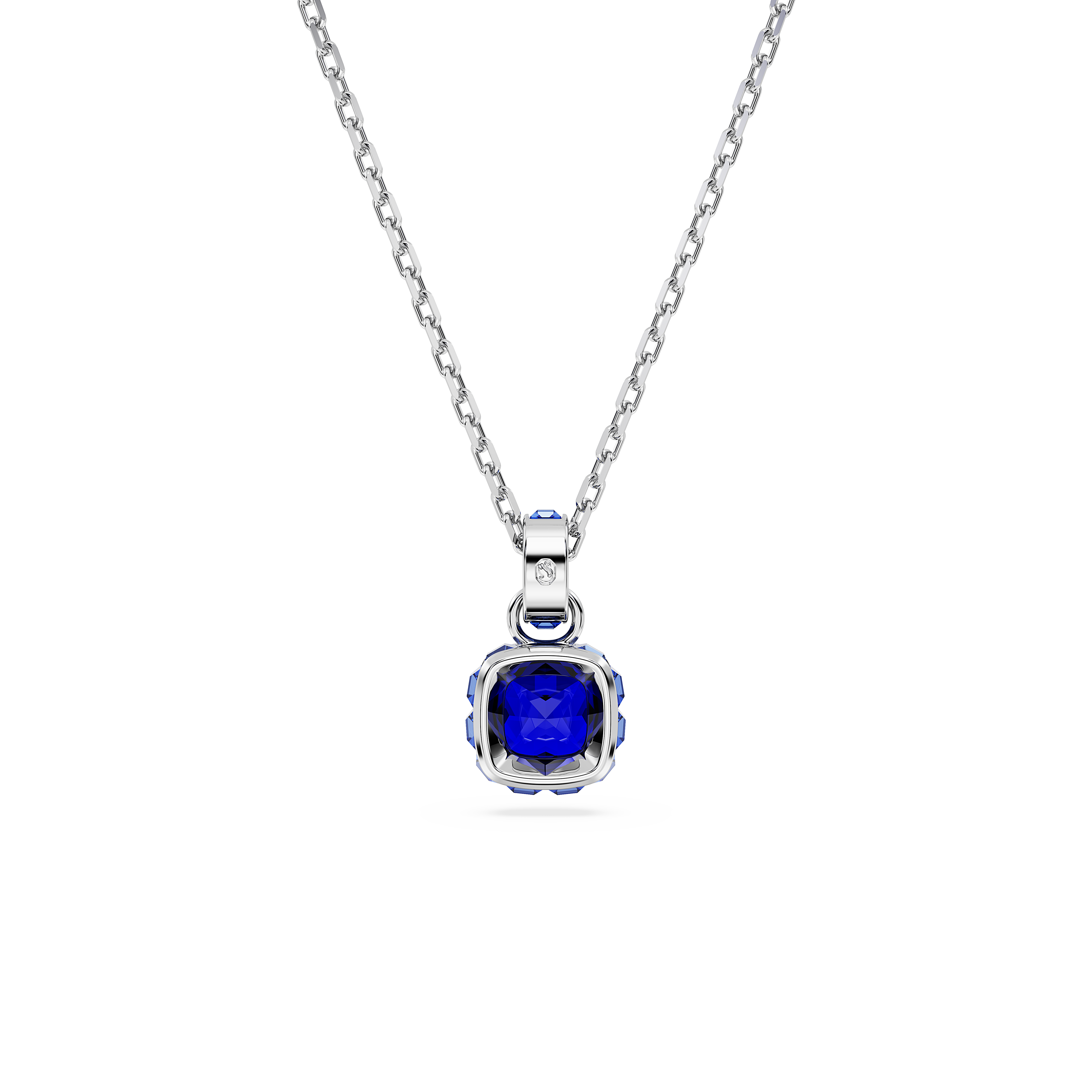 Swarovski Birthstone pendant, Square cut, September, Blue, Rhodium plated 5651790