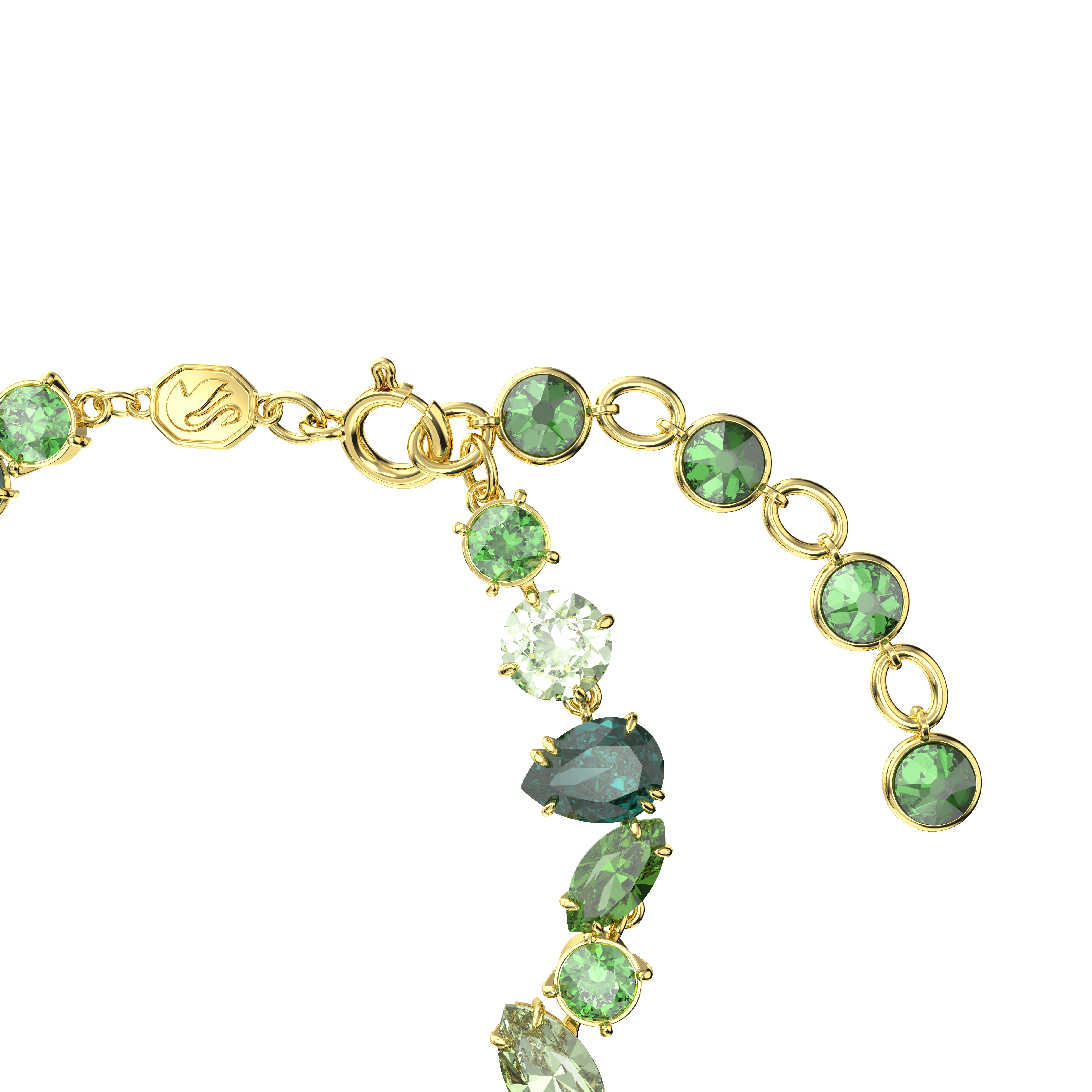 Swarovski Gema bracelet, Mixed cuts, Green, Gold-tone plated 5652822