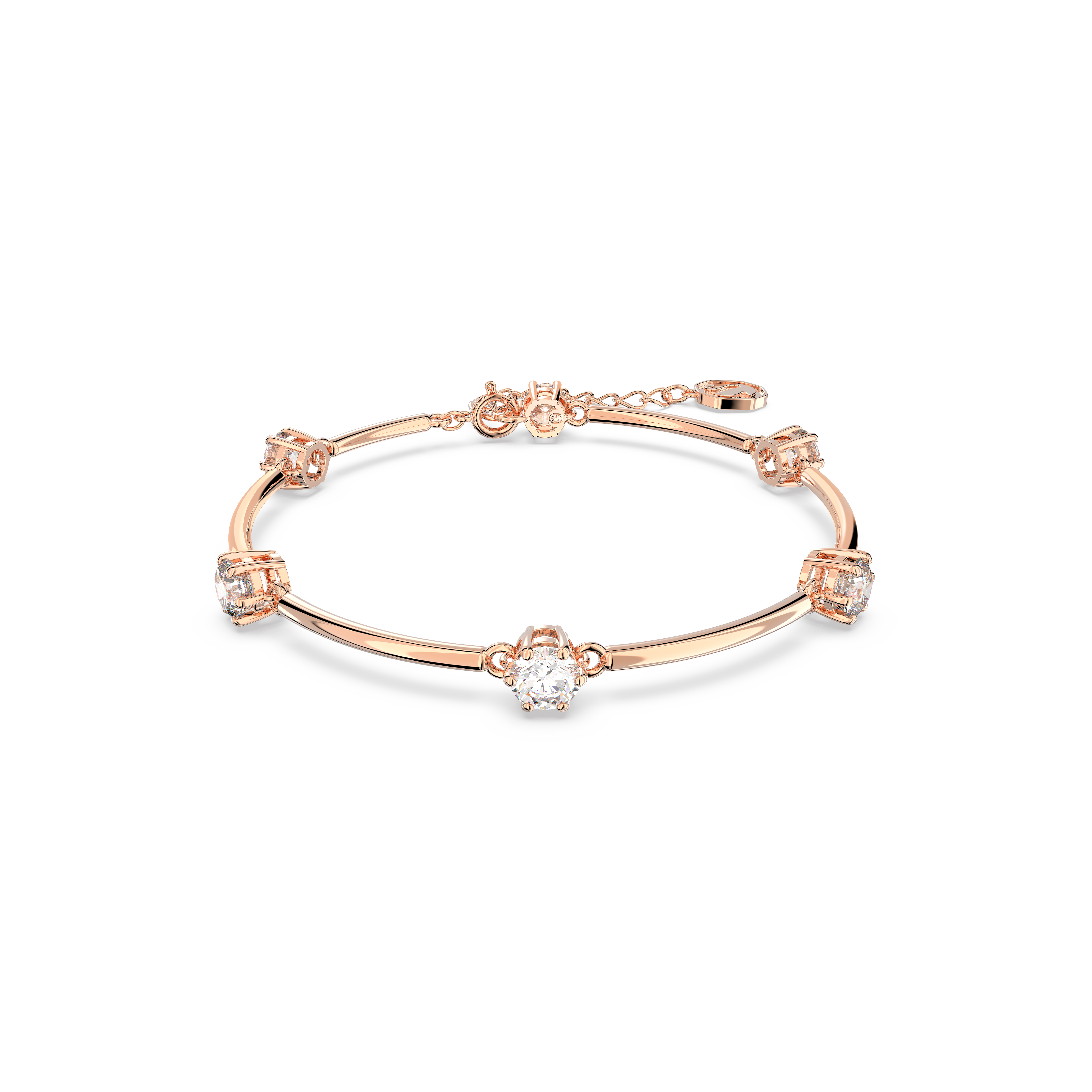 SWAROVSKI CONSTELLA BANGLE, ROUND CUT, WHITE, ROSE GOLD-TONE PLATED 5654495