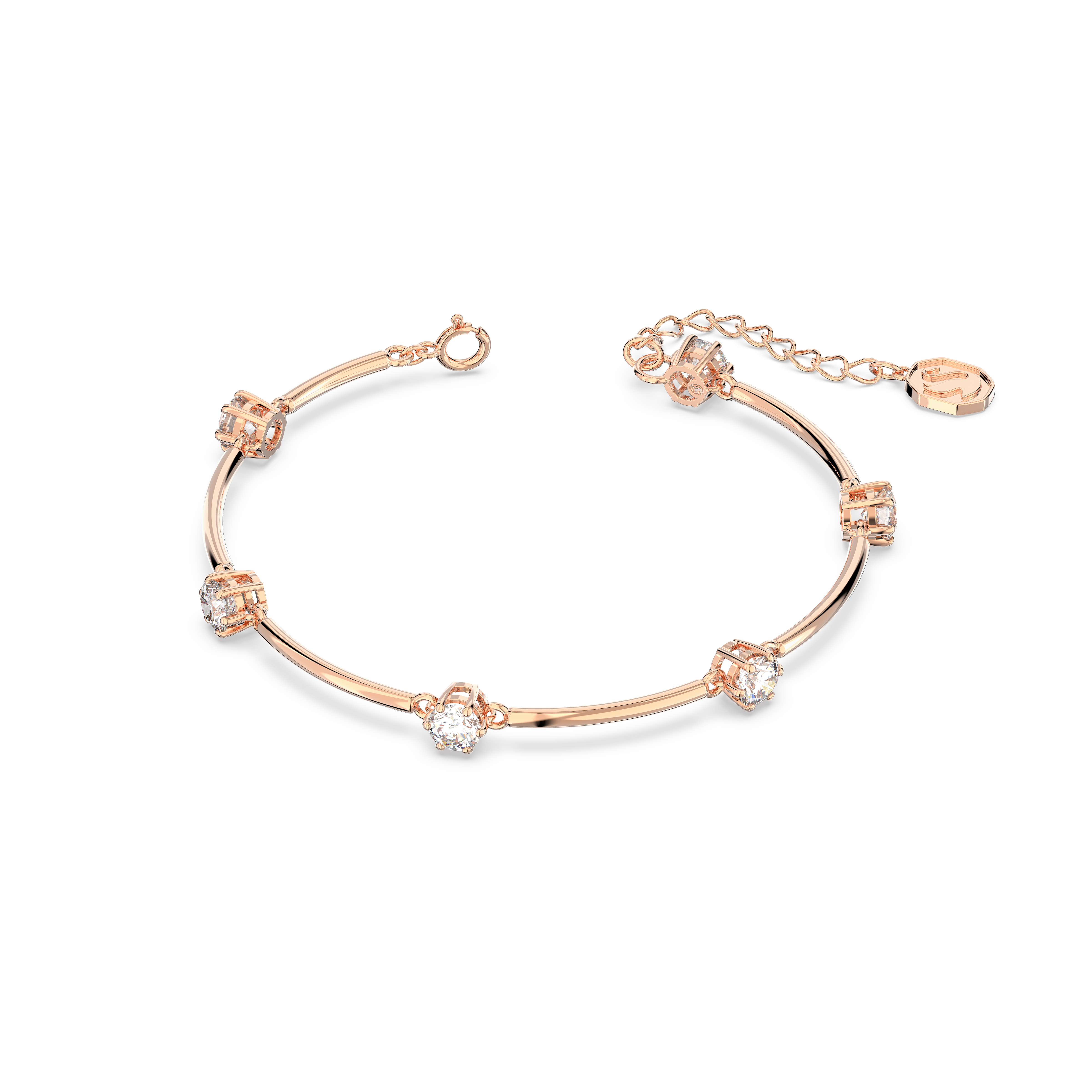 SWAROVSKI CONSTELLA BANGLE, ROUND CUT, WHITE, ROSE GOLD-TONE PLATED 5654495