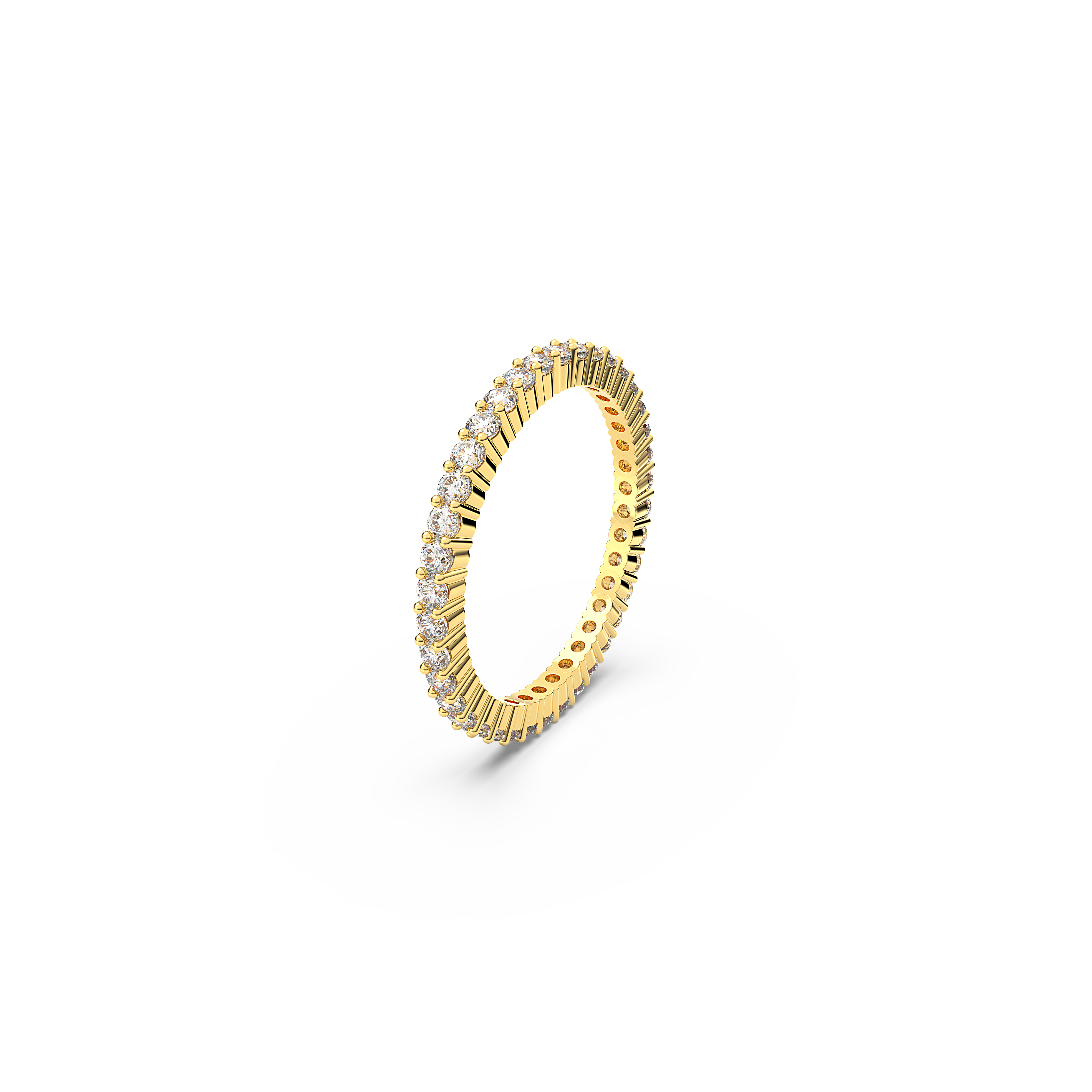 SWAROVSKI VITTORE RING, ROUND CUT, WHITE, GOLD-TONE FINISH