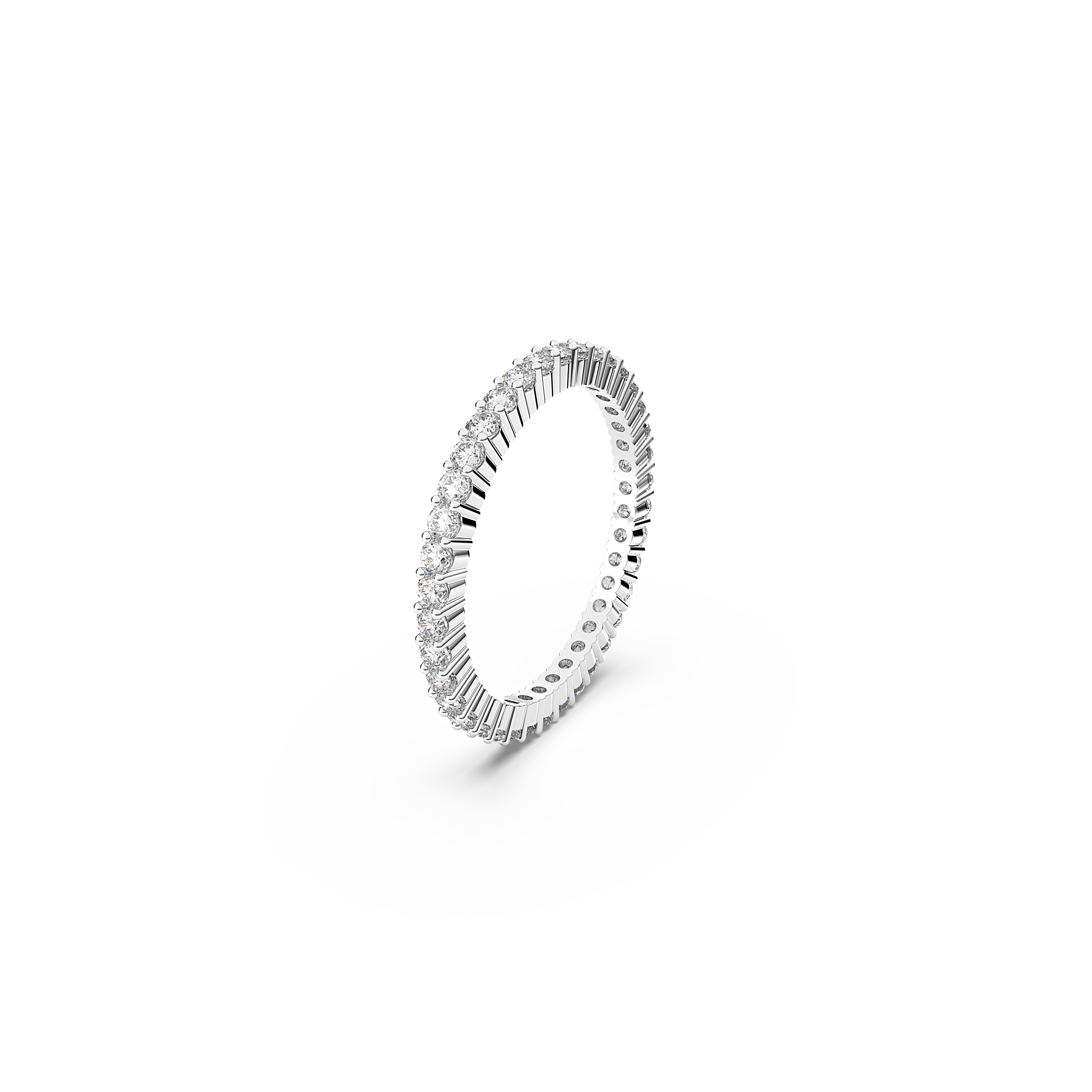 SWAROVSKI VITTORE RING, ROUND CUT, WHITE, SILVER-TONE FINISH