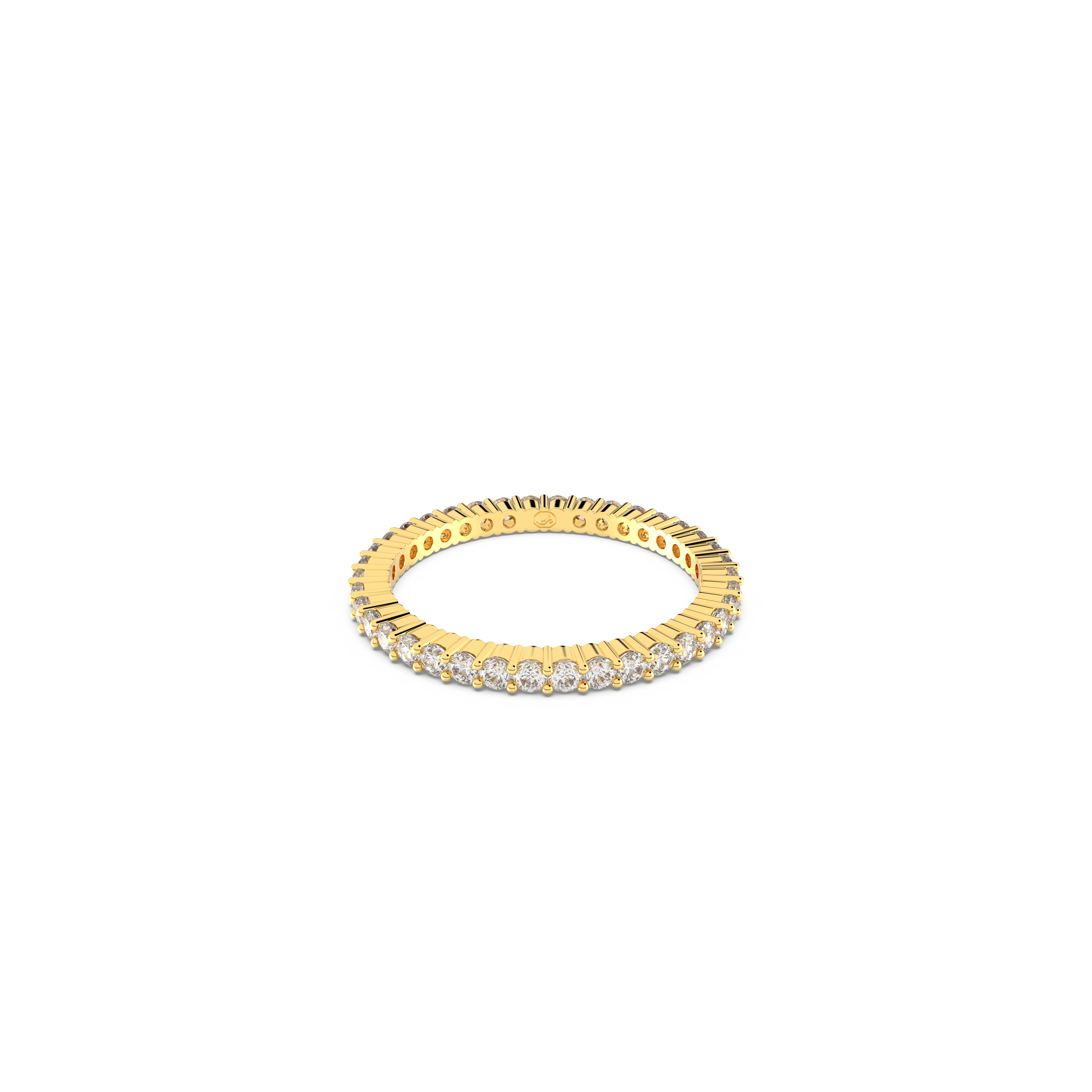 SWAROVSKI VITTORE RING, ROUND CUT, WHITE, GOLD-TONE FINISH