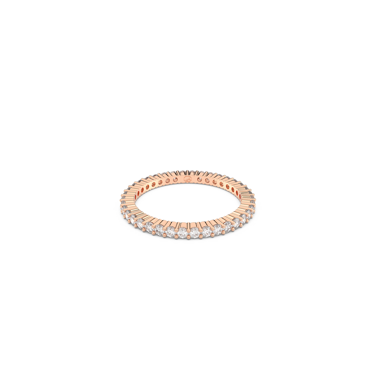 Swarovski Matrix Vittore ring, Round cut, White, Rose gold-tone plated ...