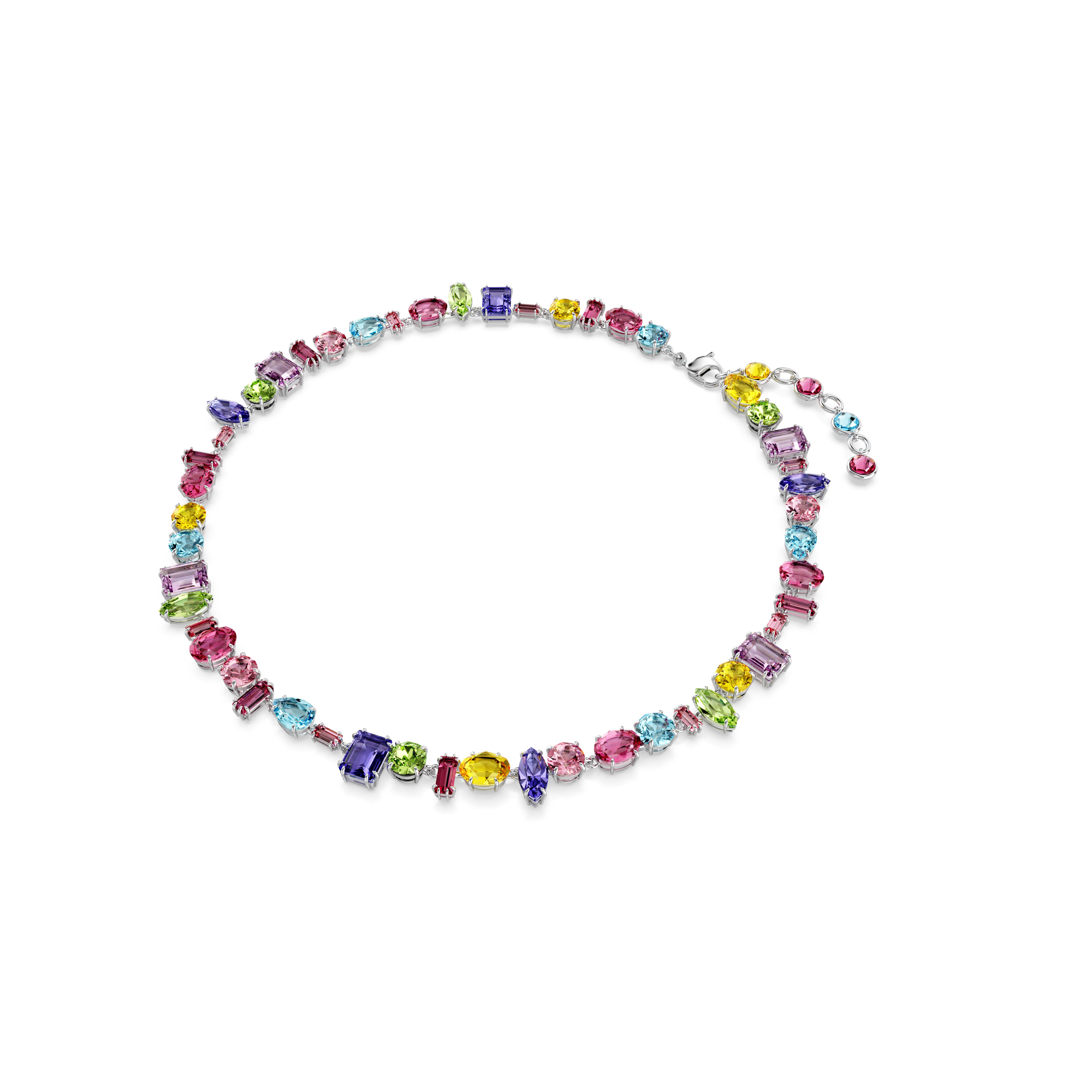 Swarovski Gema necklace, Mixed cuts, Multicolored, Rhodium plated 5656397