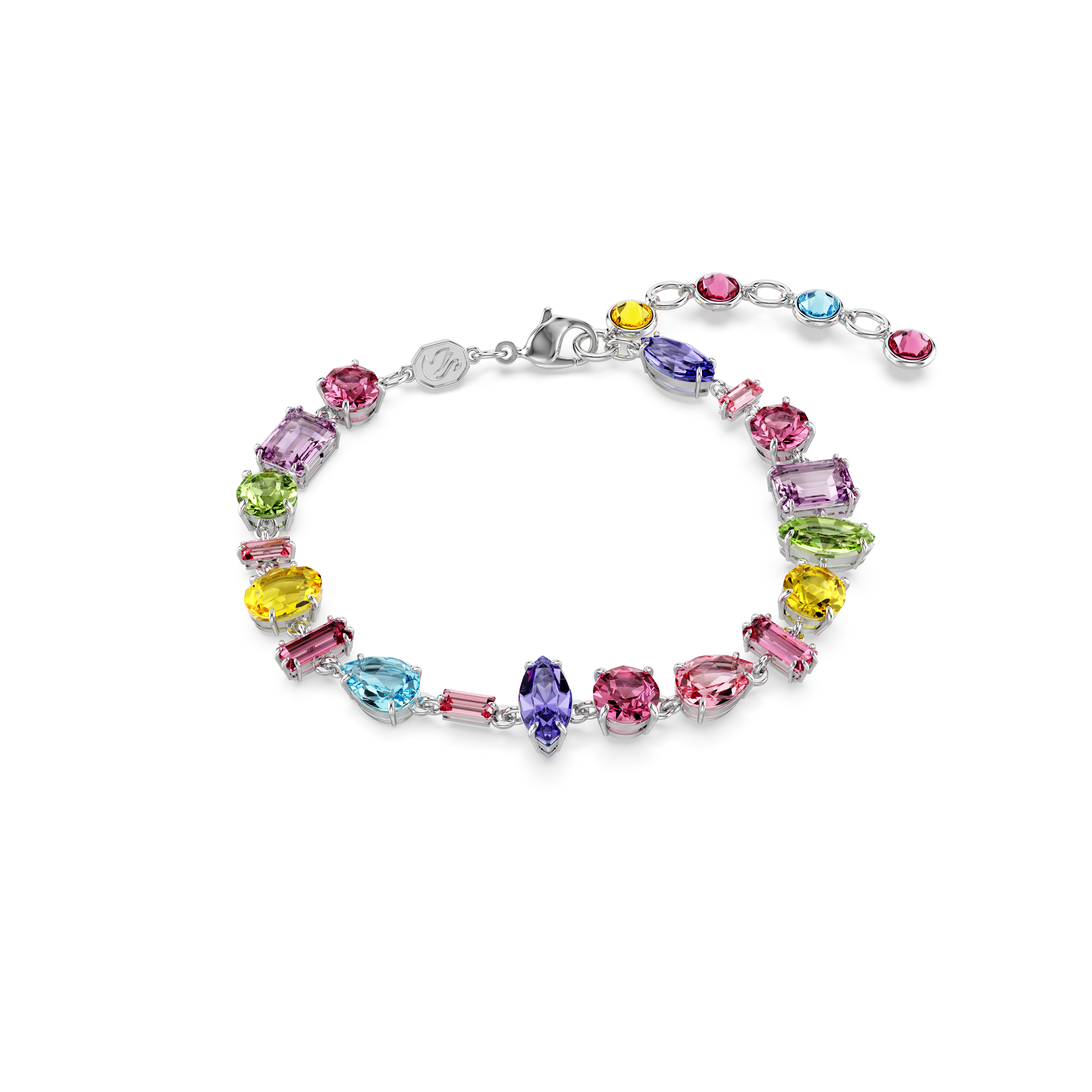 Swarovski Gema bracelet, Mixed cuts, Multicolored, Rhodium plated 5656427