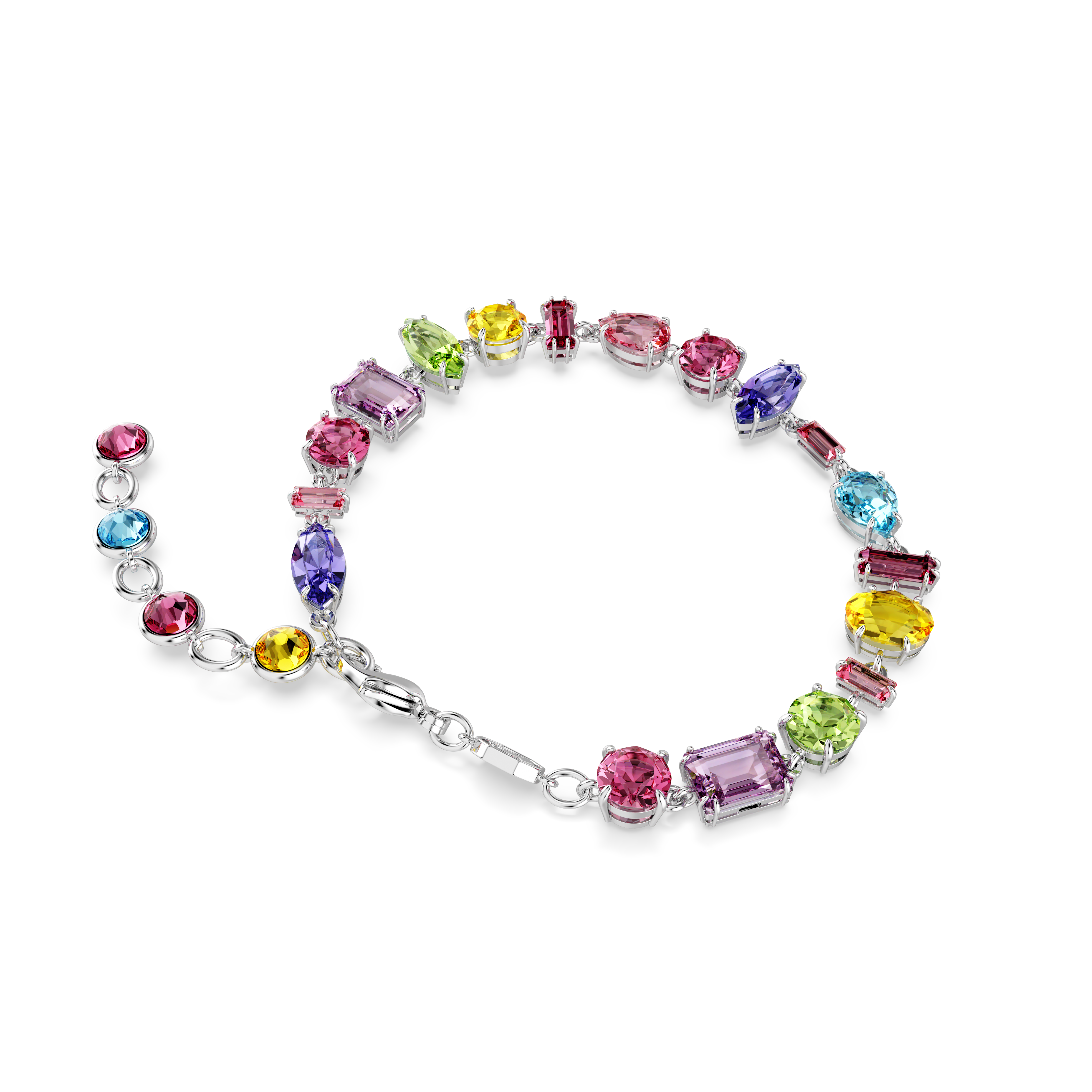 Swarovski Gema bracelet, Mixed cuts, Multicolored, Rhodium plated 5656427