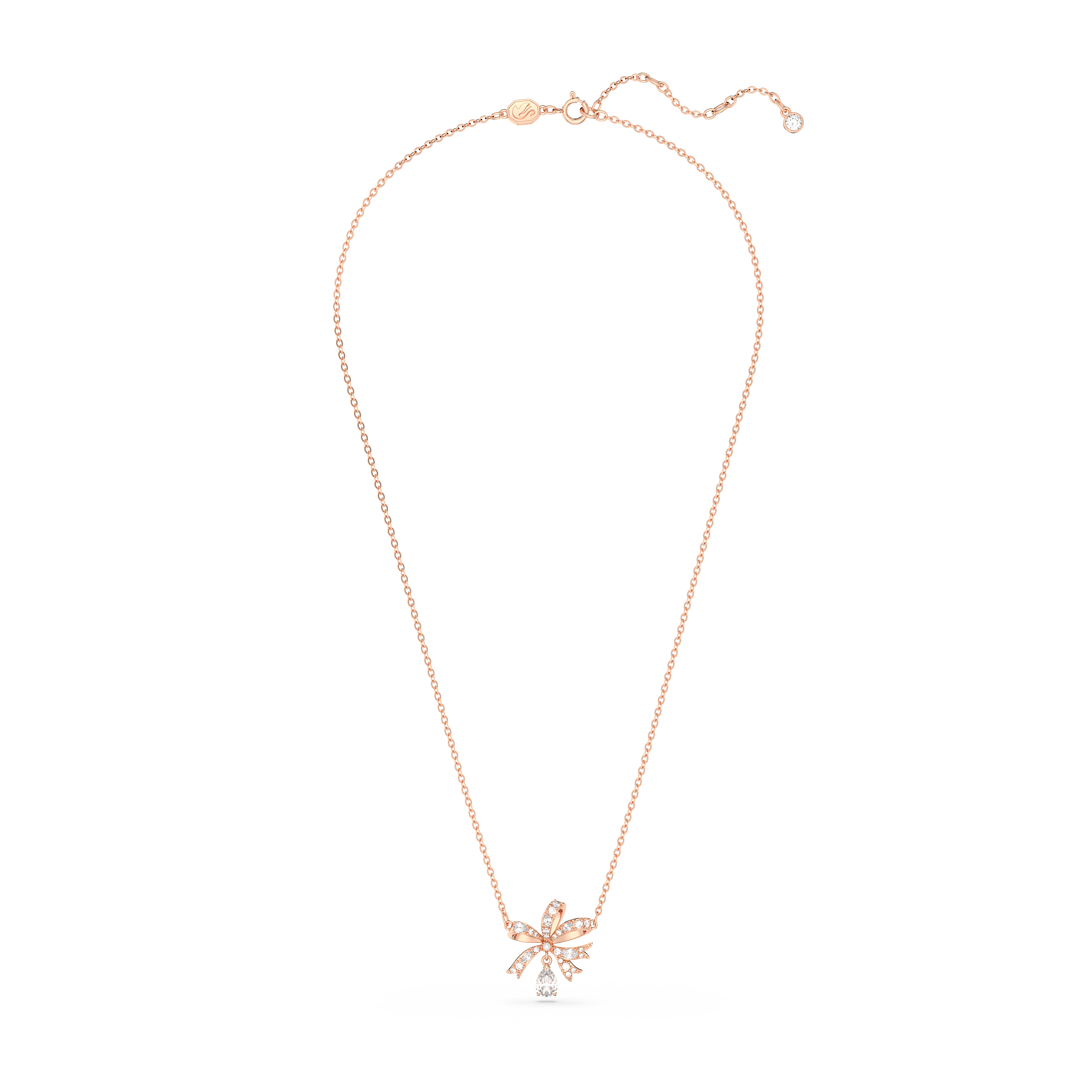 SWAROVSKI VOLTA NECKLACE, BOW, SMALL, WHITE, ROSE GOLD-TONE PLATED 5656741