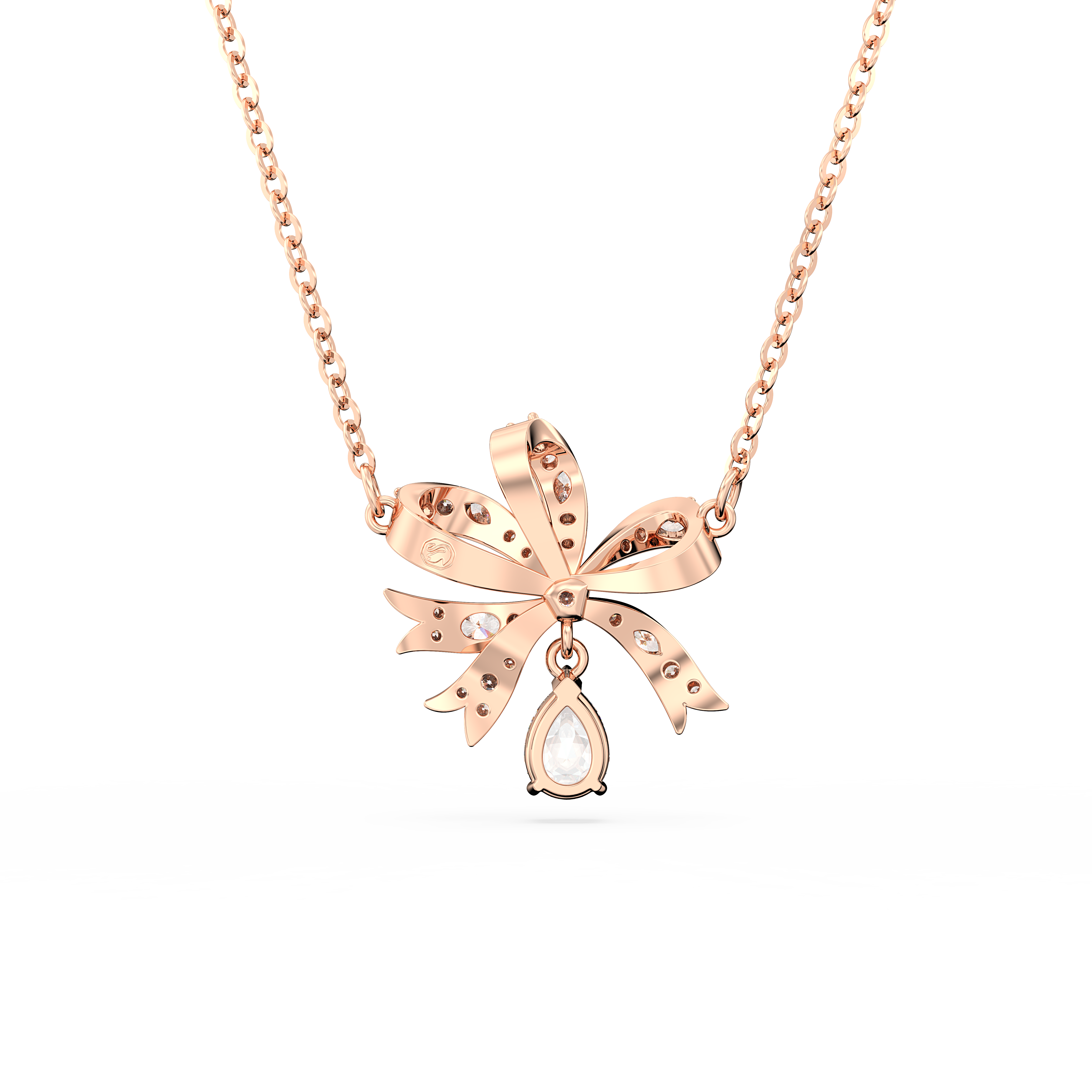 SWAROVSKI VOLTA NECKLACE, BOW, SMALL, WHITE, ROSE GOLD-TONE PLATED 5656741