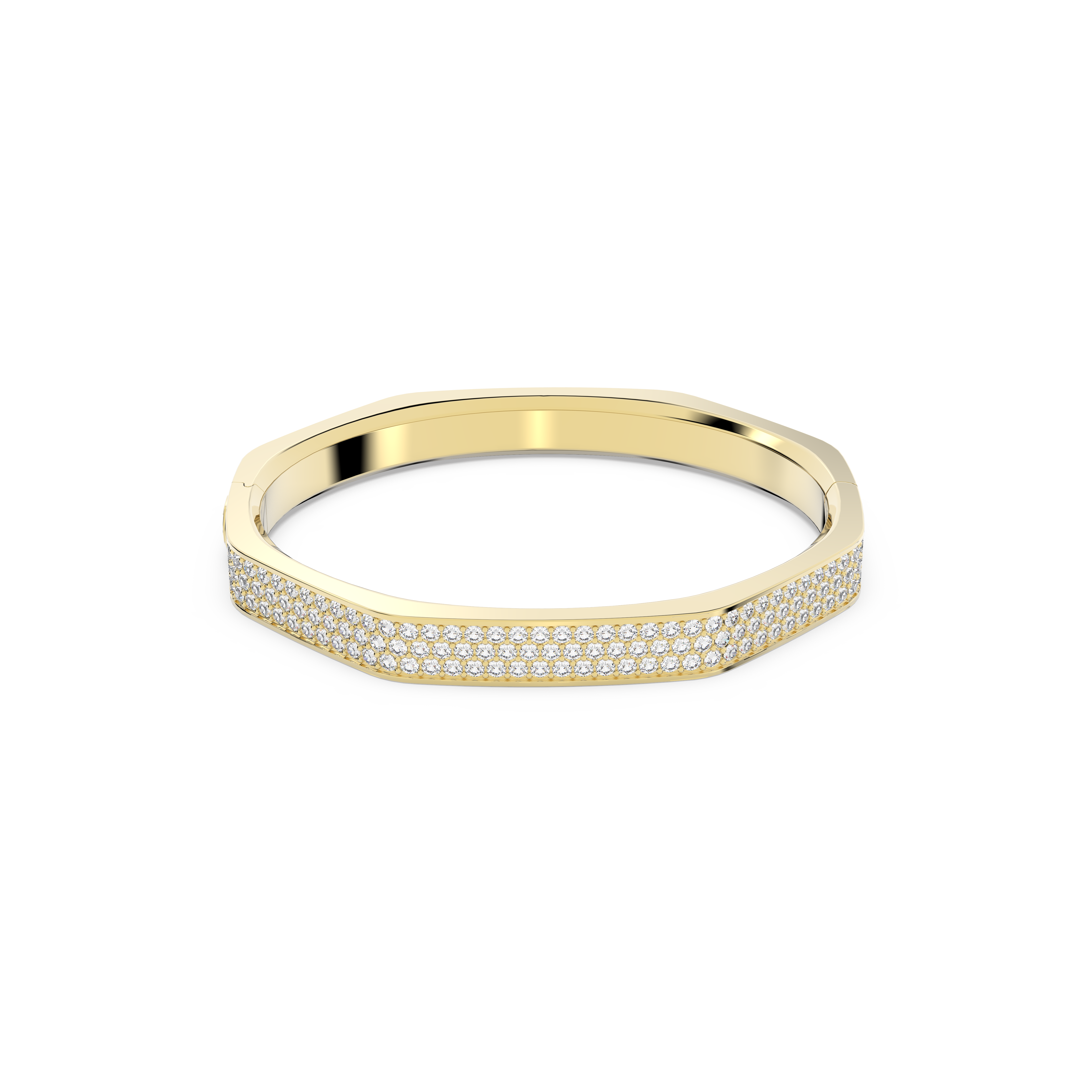 SWAROVSKI DEXTERA BANGLE, OCTAGON SHAPE, WHITE, GOLD-TONE PLATED