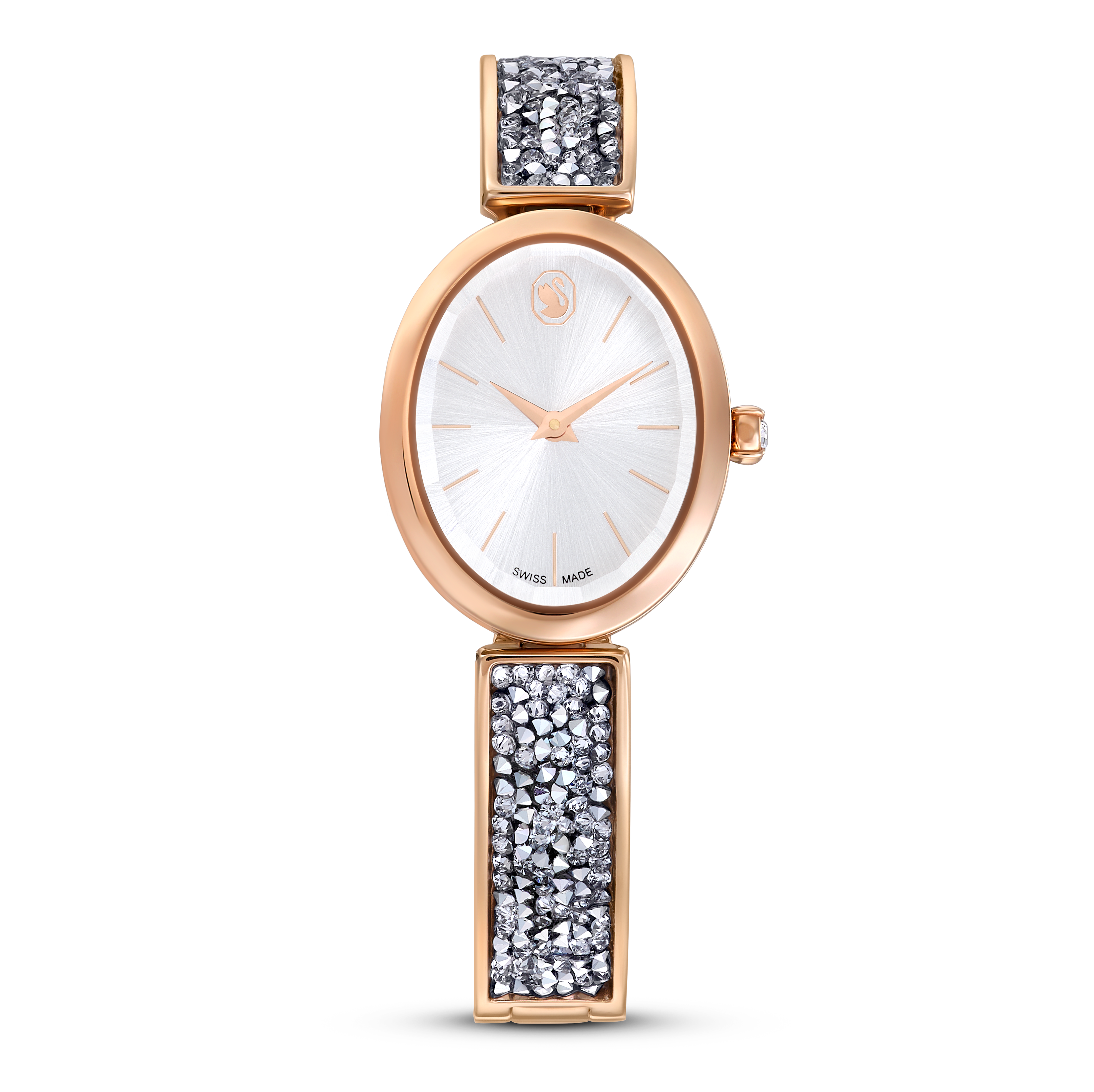 SWAROVSKI CRYSTAL ROCK OVAL WATCH, SWISS MADE, METAL BRACELET, ROSE GOLD TONE, ROSE GOLD-TONE FINISH 5656851